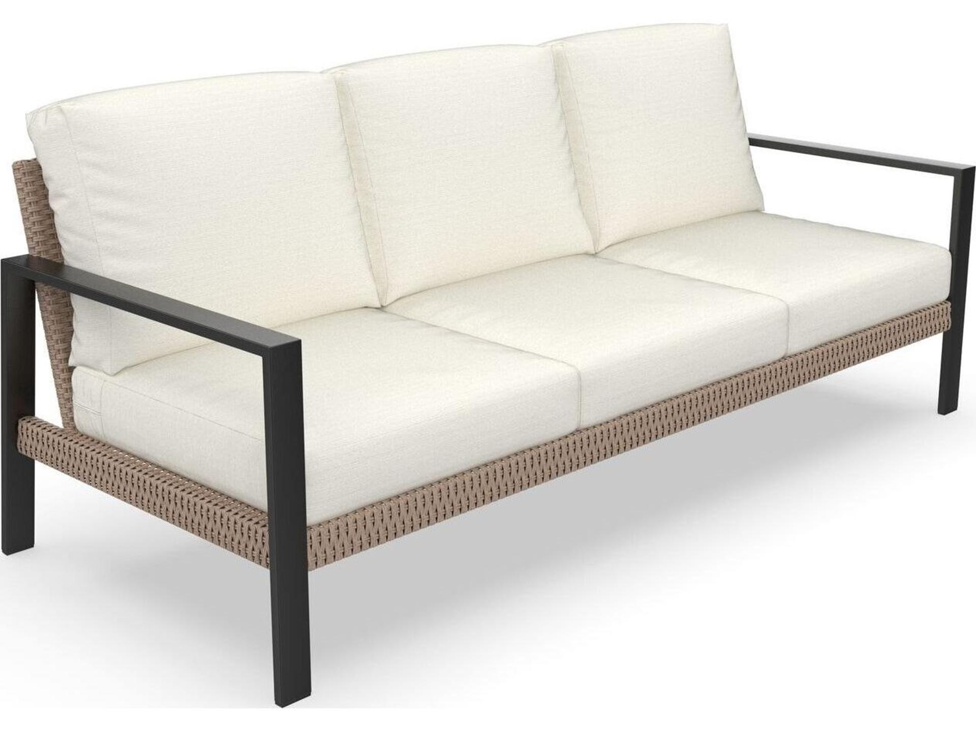 Madison 3-Seat Outdoor Sofa with Dark Gray Sunbrella Cushions