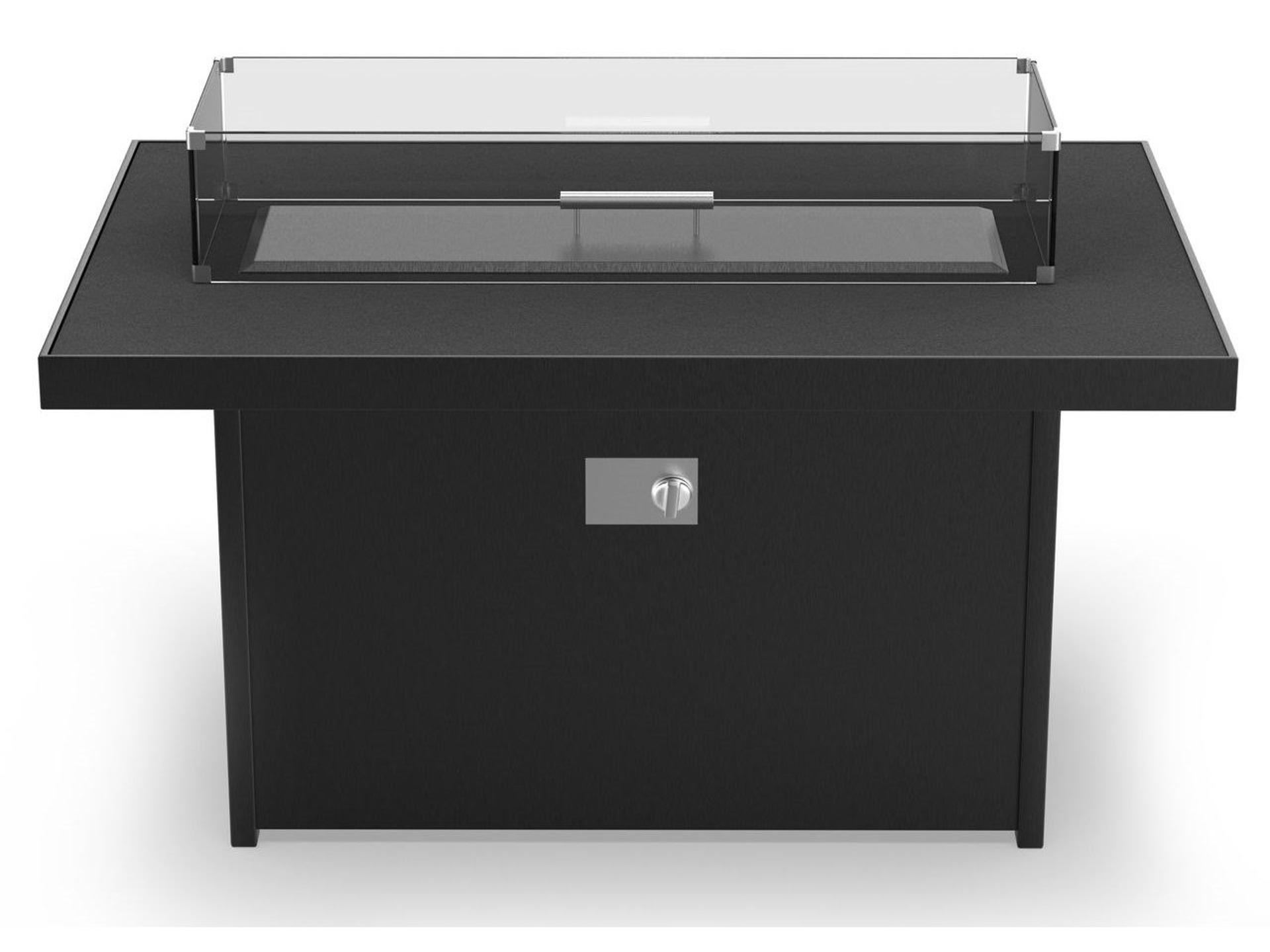 Universal Rectangle Fire Table Dark Gray Aluminum with Cal Sil Top