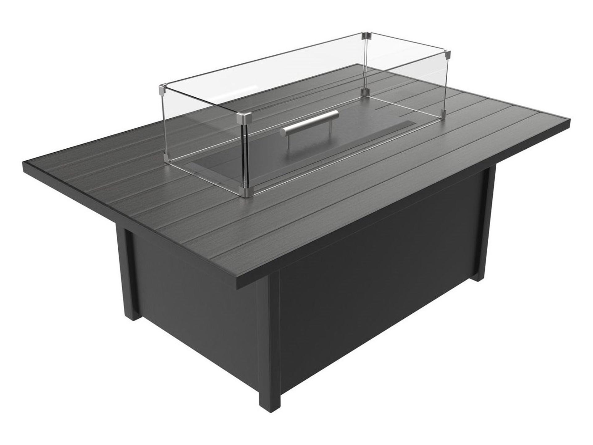 Universal Aluminum Rectangle Fire Table Coastal Gray Tangent Top