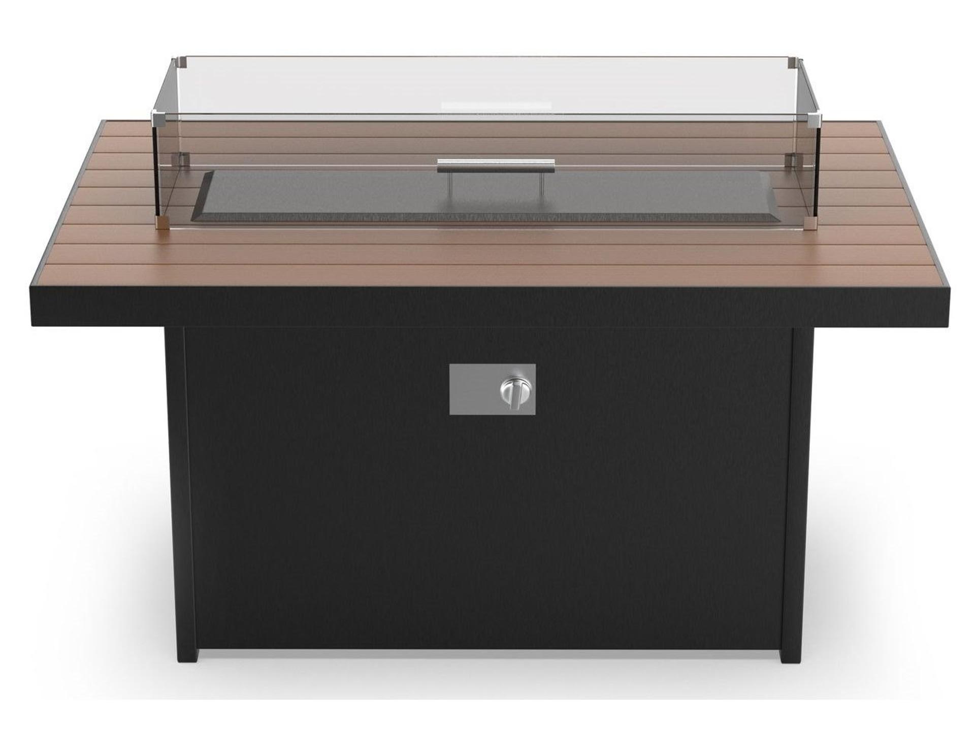 Universal 48 x 32 Inch Rectangle Fire Table in Dark Gray with Cal-Sil Top