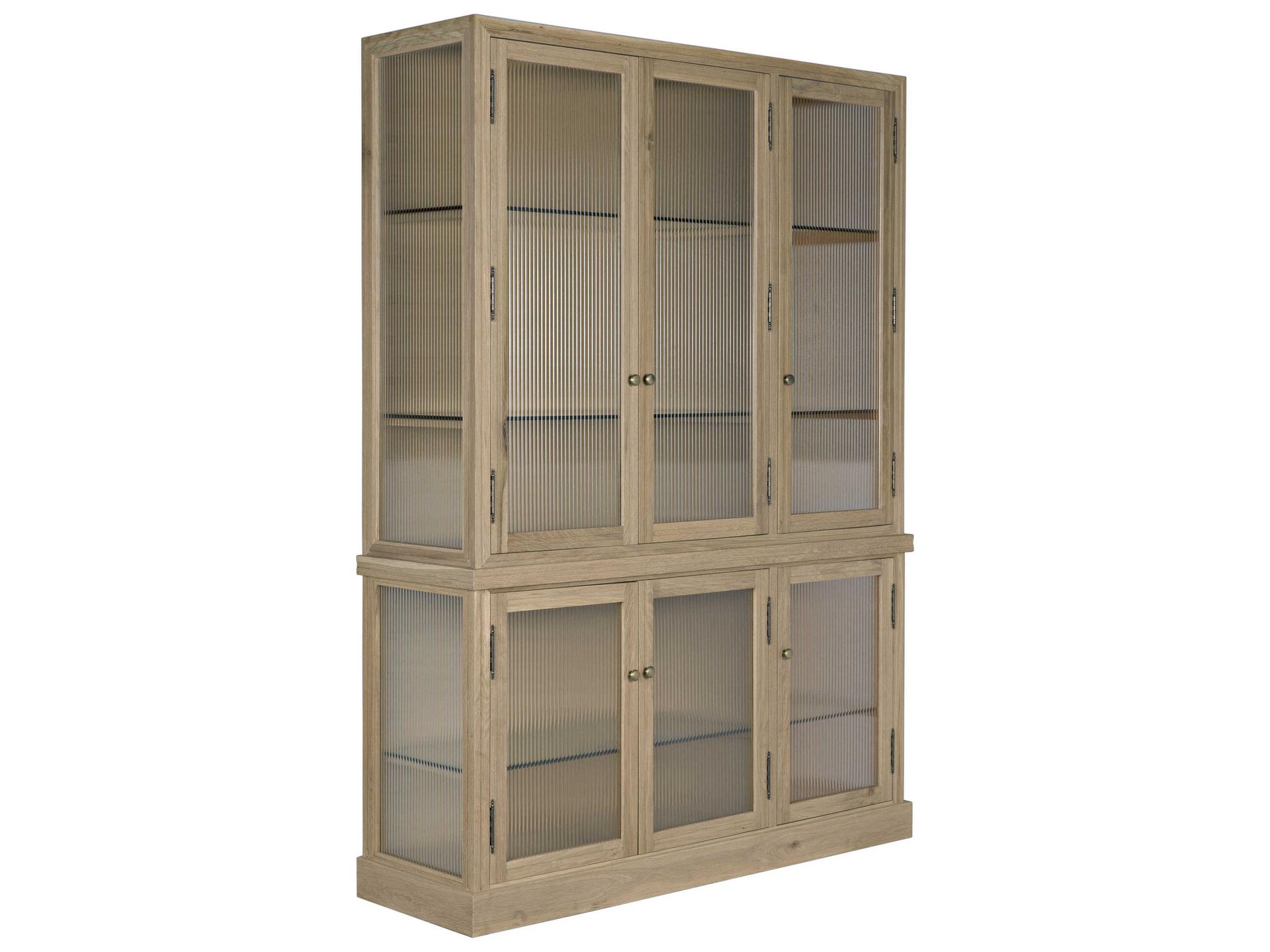 Chester White Oak Hutch with Glass Accents