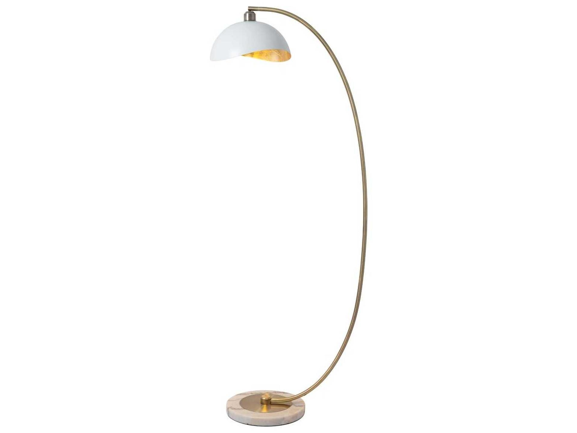 Luna Bella Weathered Brass White Steel Gold Floor Lamp