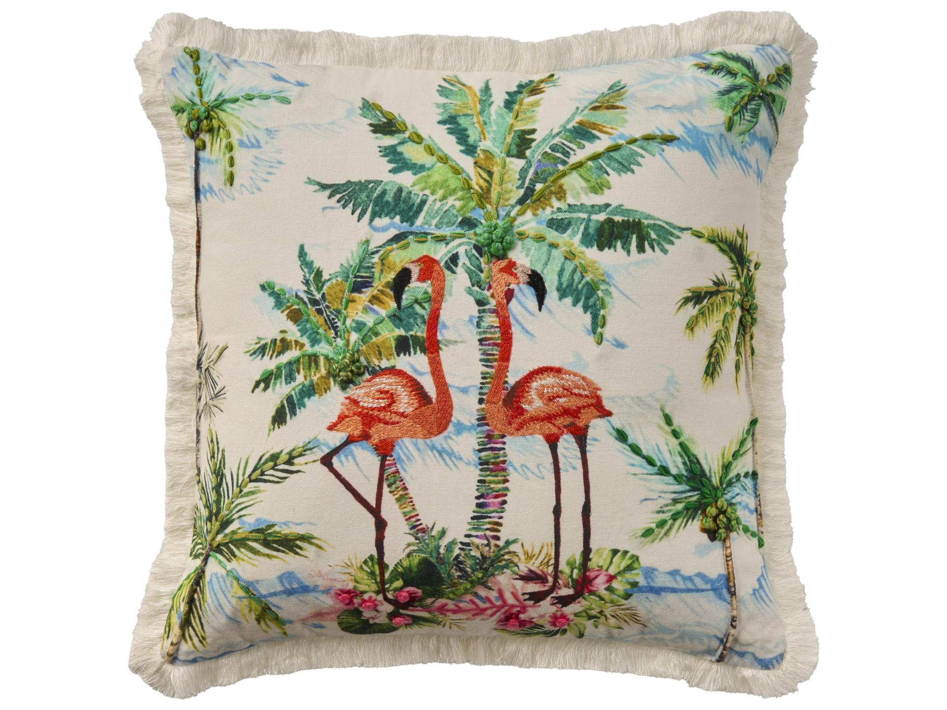 Mina Victory Coastal Flamingos Pillow
