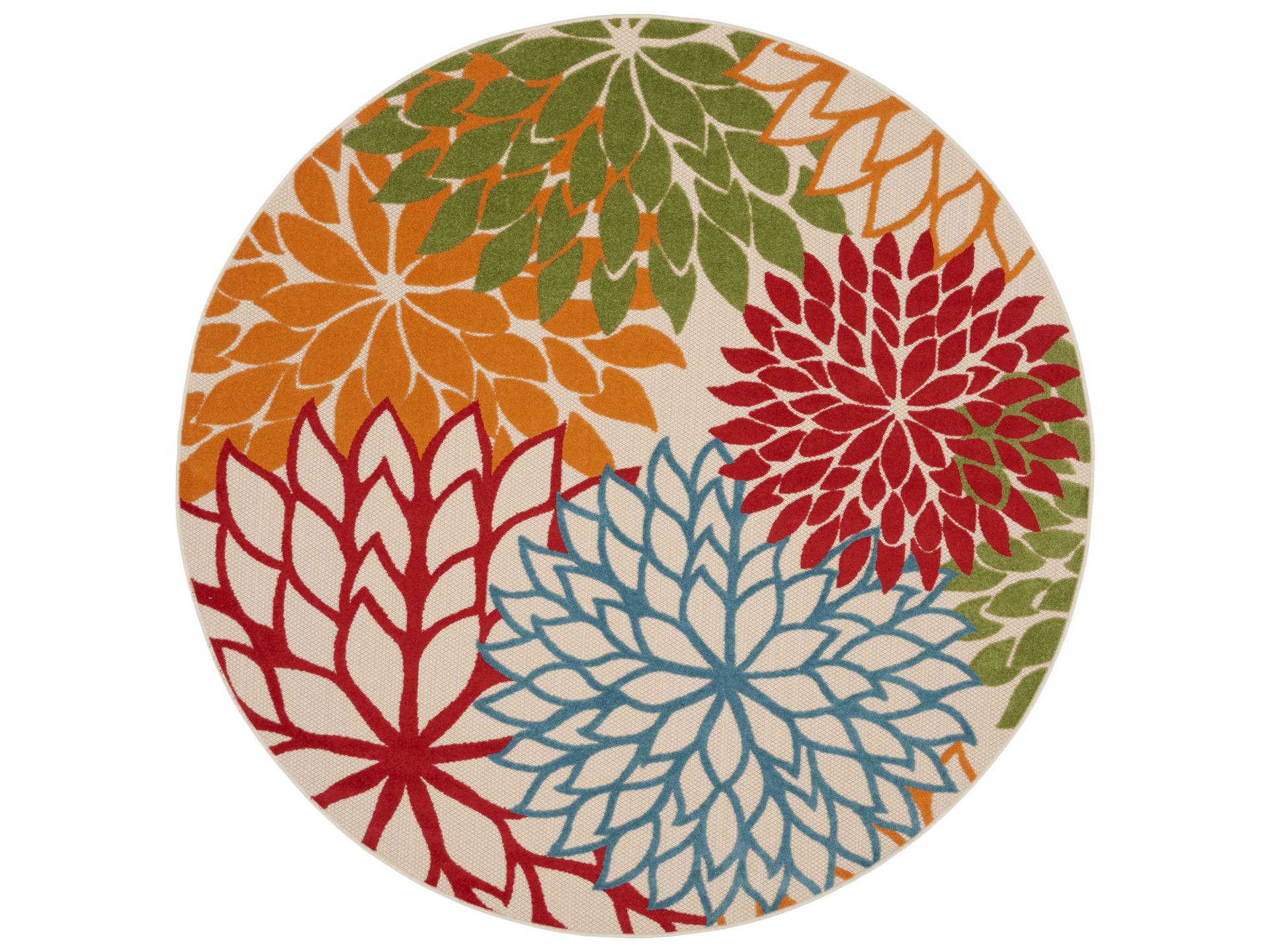 Aloha Indoor Outdoor Rug Green Floral Tropical