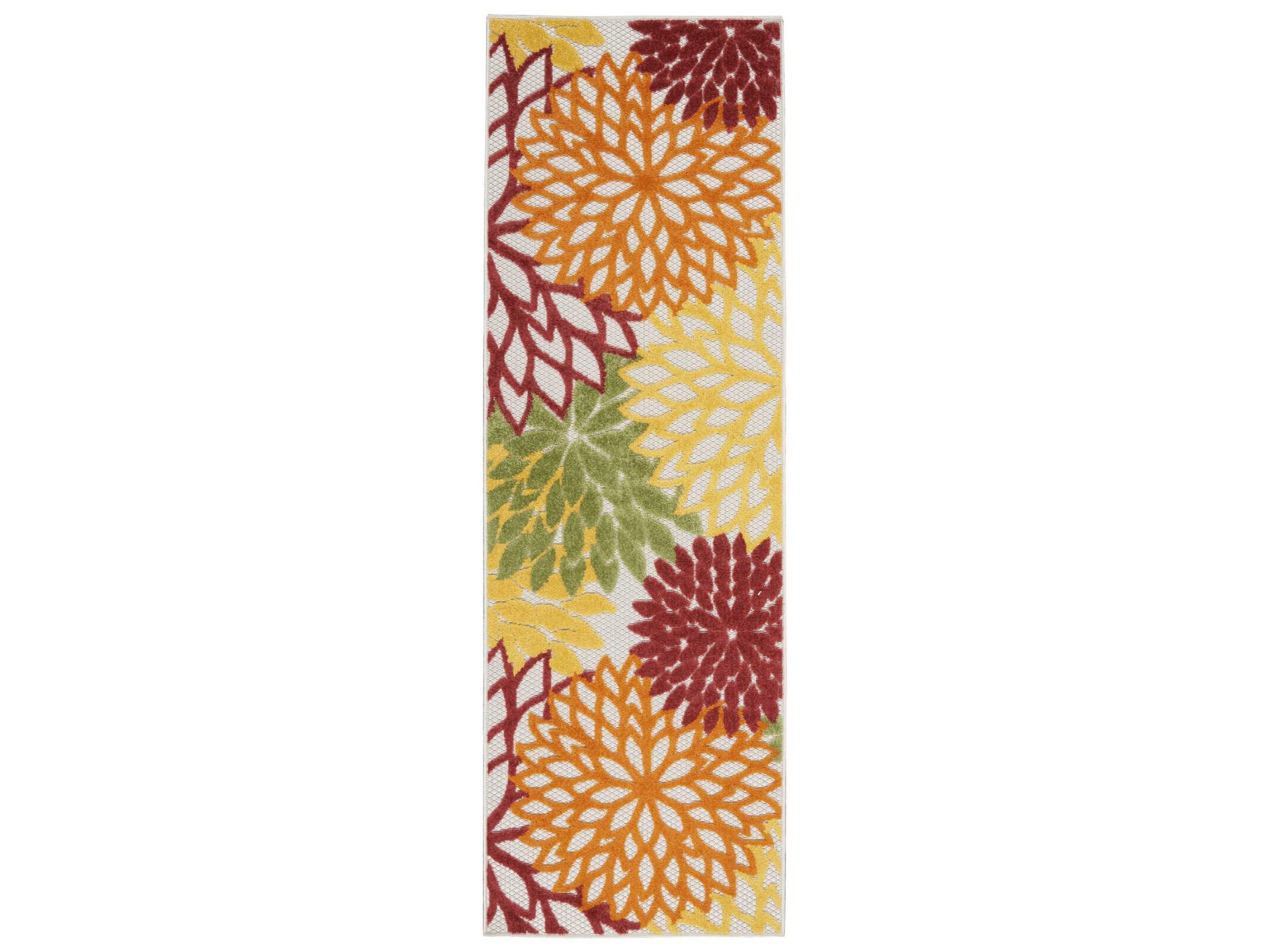 Aloha Indoor Outdoor Floral Runner Rug