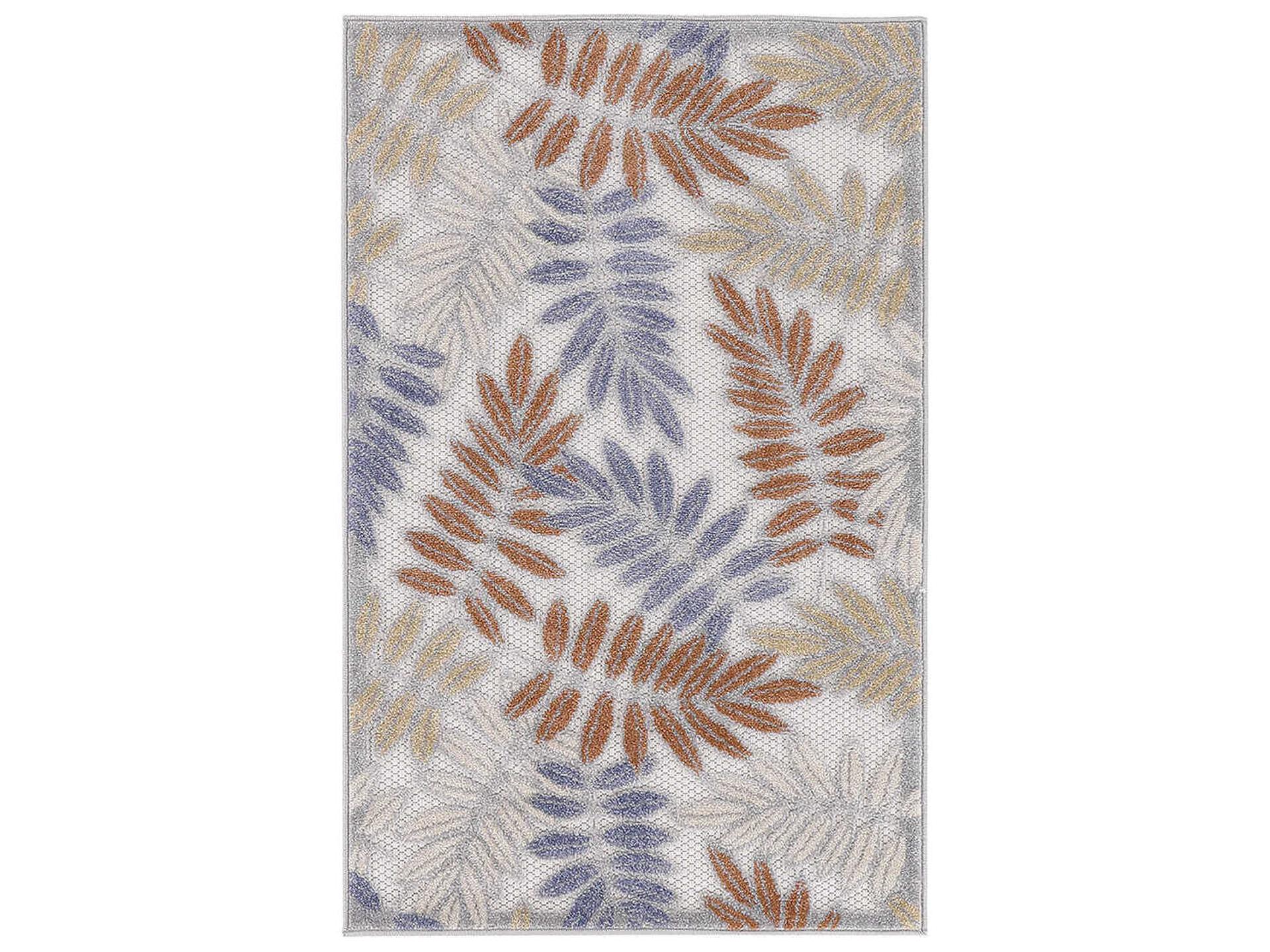 Aloha Indoor Outdoor Rug Tropical Leaf Design