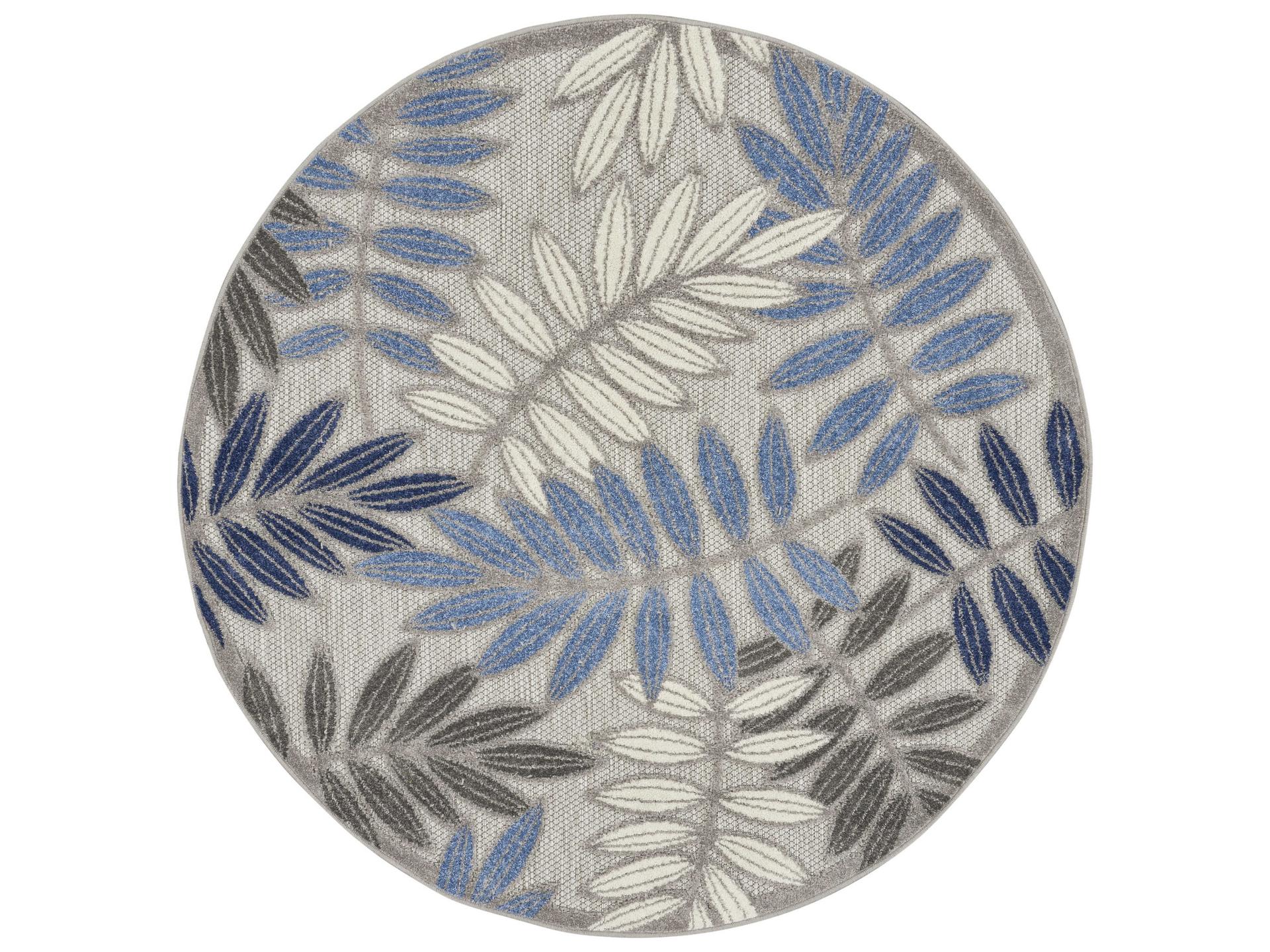 Aloha Tropical Floral Indoor Outdoor Round Rug