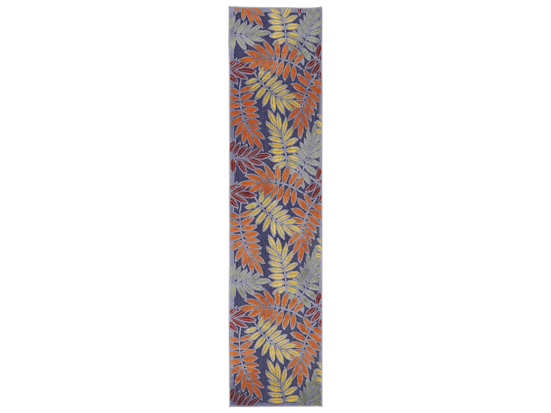Aloha Indoor Outdoor Runner Rug Tropical Leaf Design