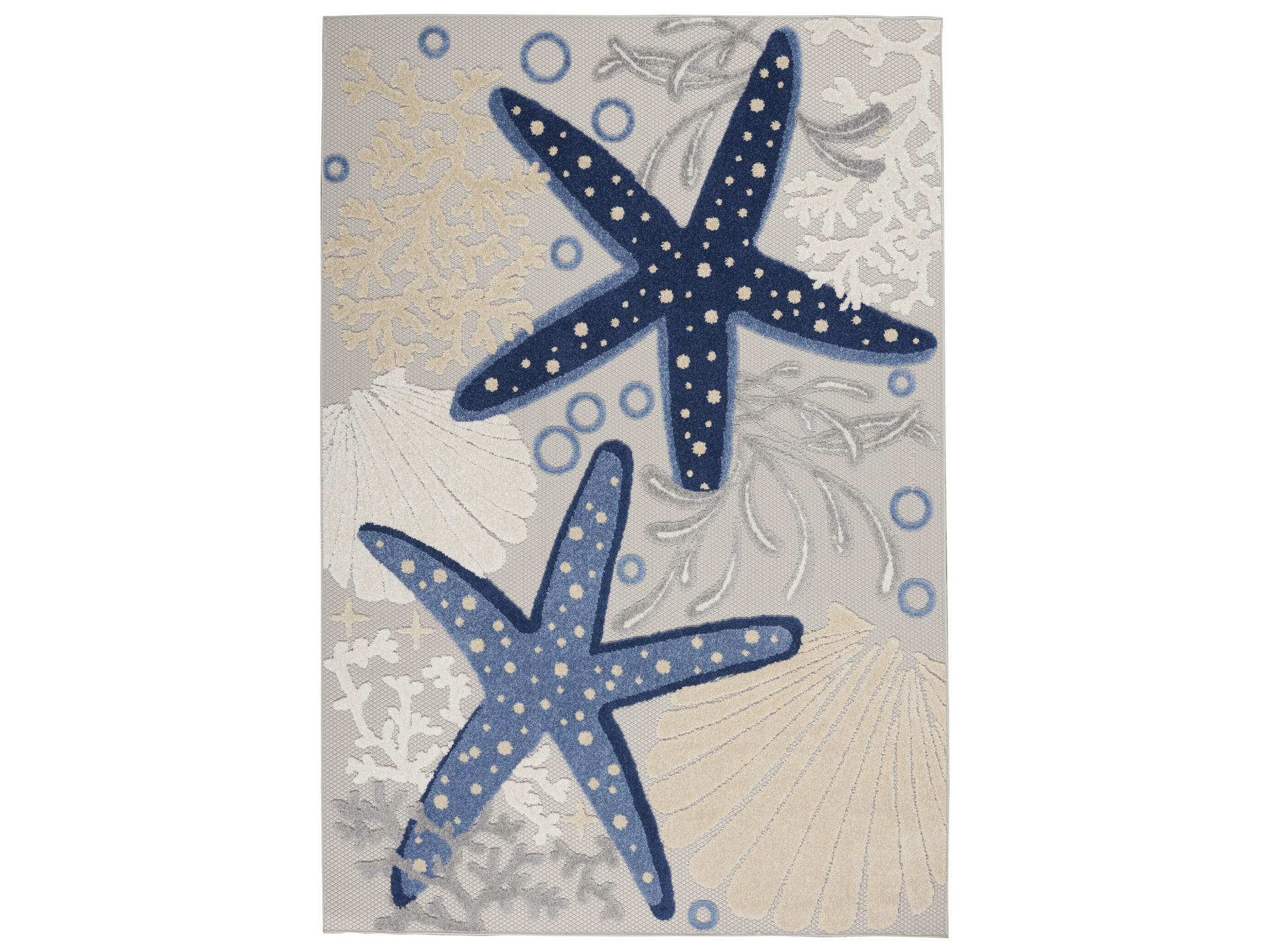 Aloha Indoor Outdoor Rug Coastal Starfish