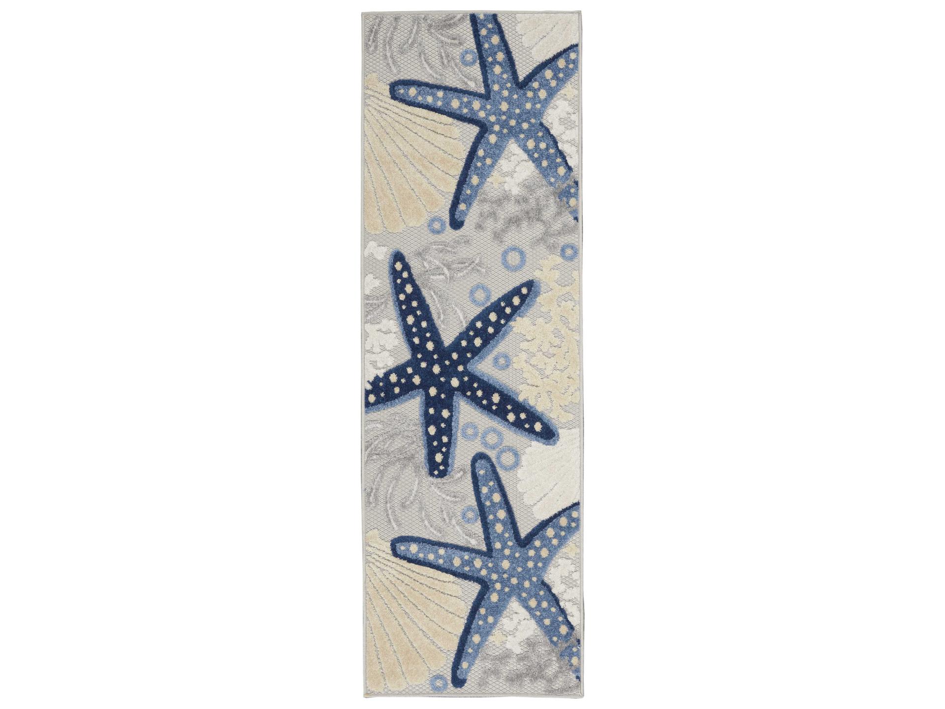 Aloha ALH24 Runner Rug Blue Grey Coastal