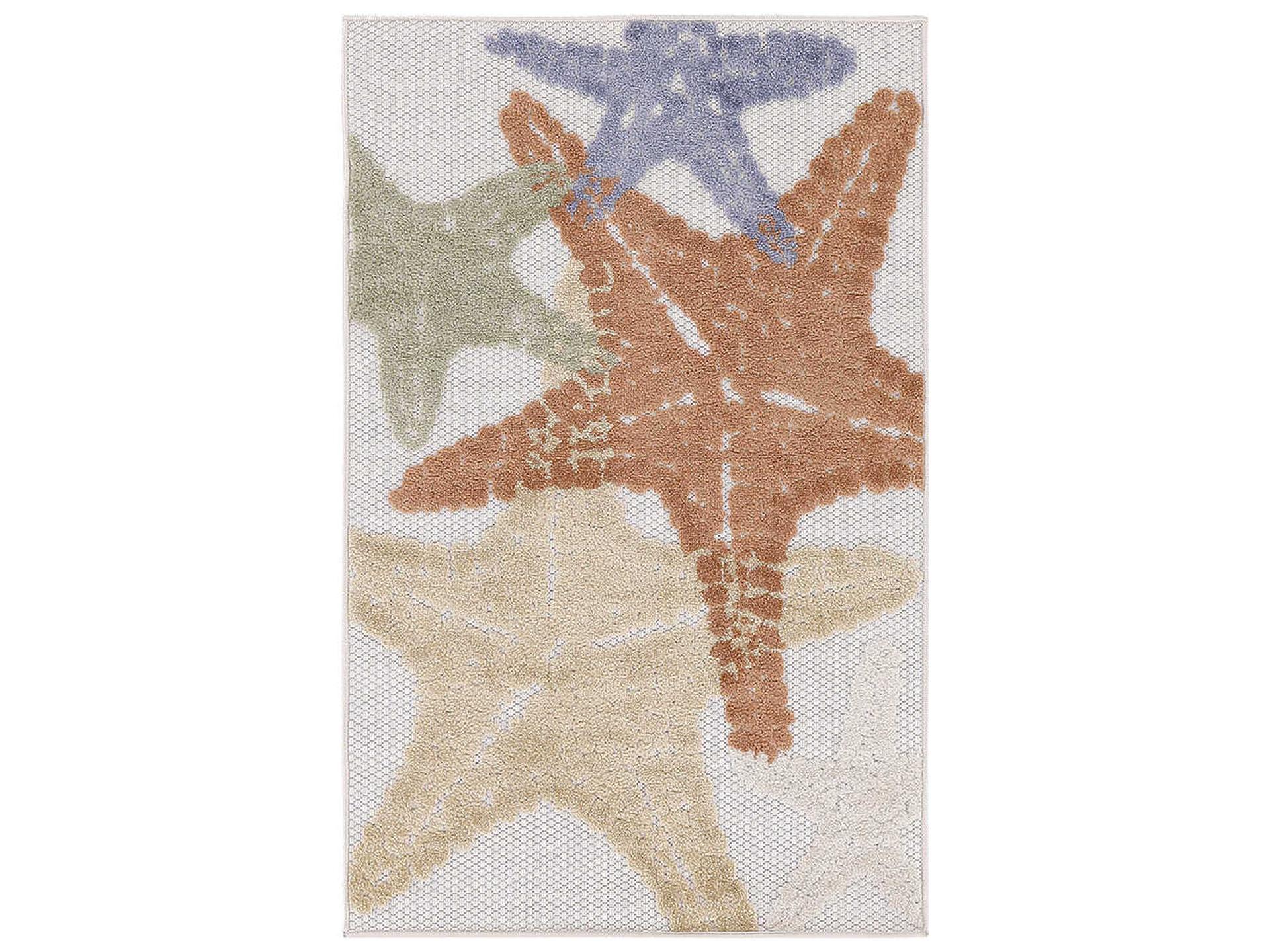 Aloha Indoor Outdoor Rug with Starfish Motif