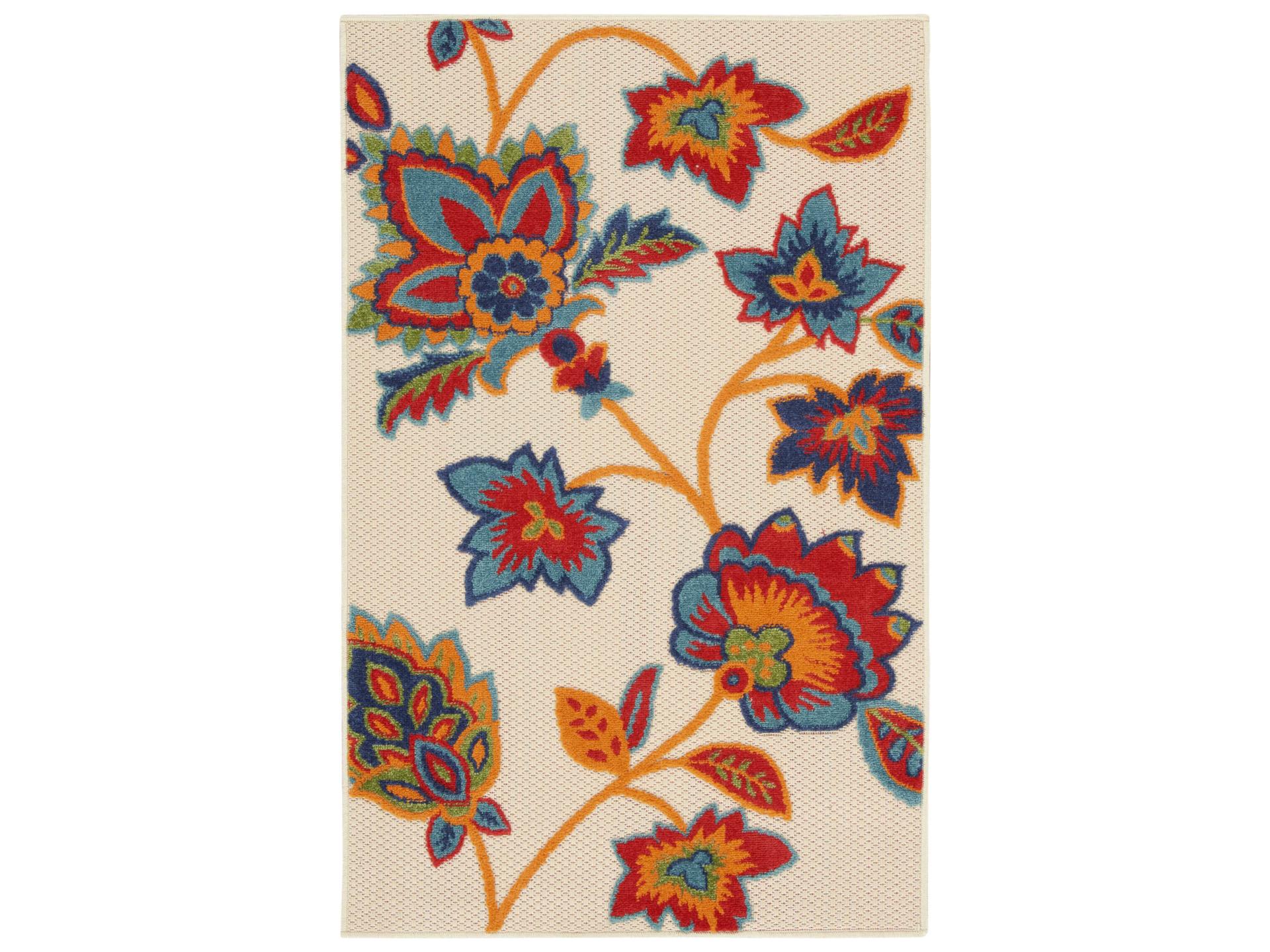 Aloha Indoor Outdoor Floral Multicolor Area Rug