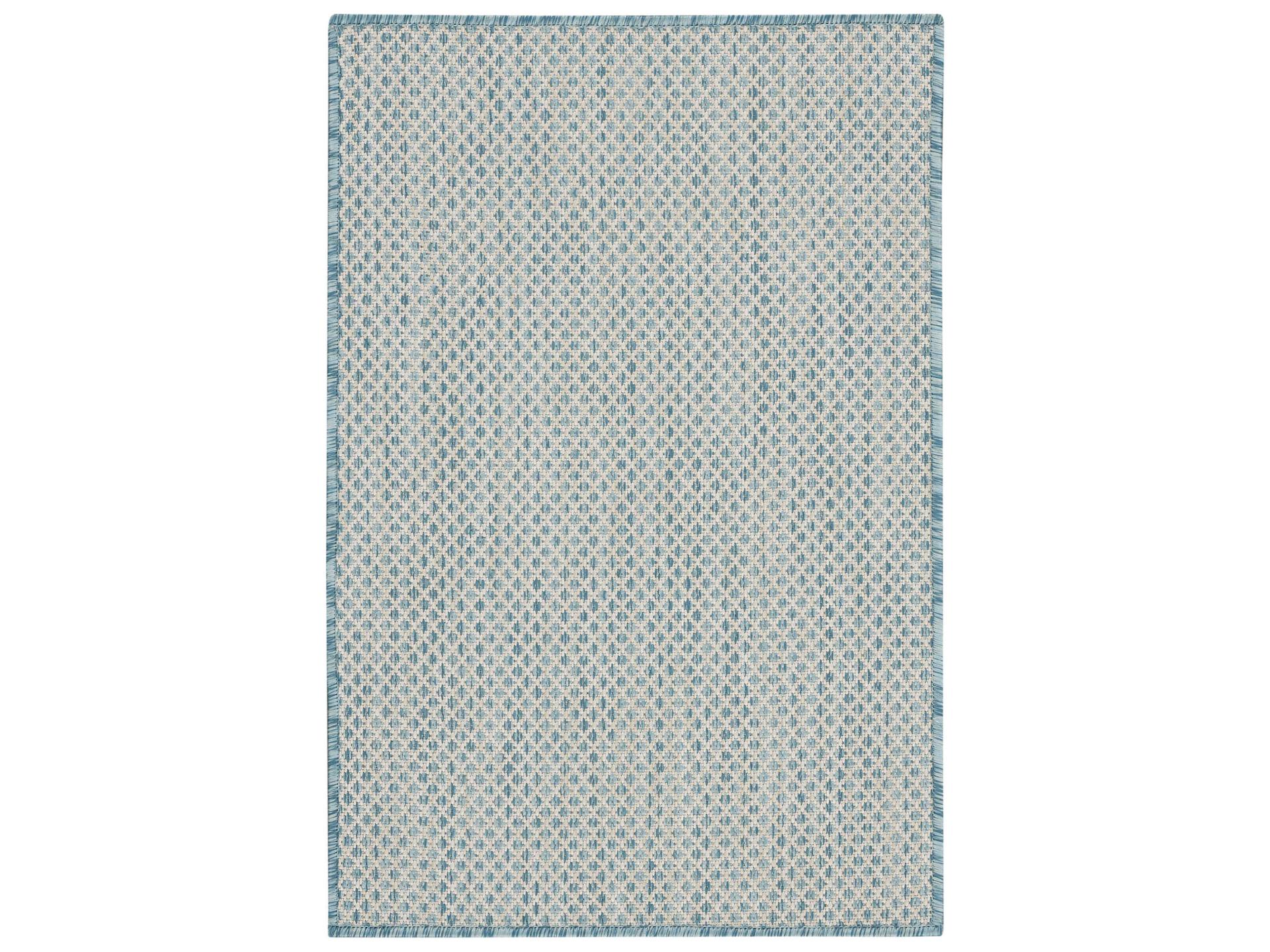 Courtyard COU01 Indoor Outdoor Area Rug Geometric Aqua
