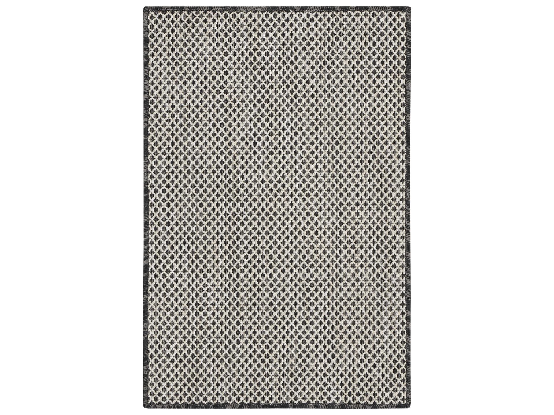 Courtyard COU01 Ivory Charcoal Geometric Indoor Outdoor Rug