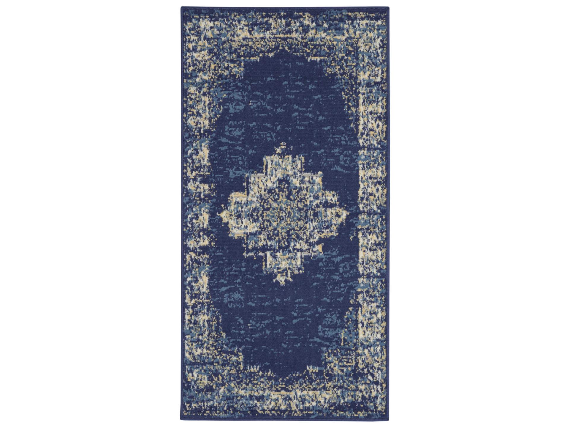 Grafix Area Rug Navy Blue Distressed Persian