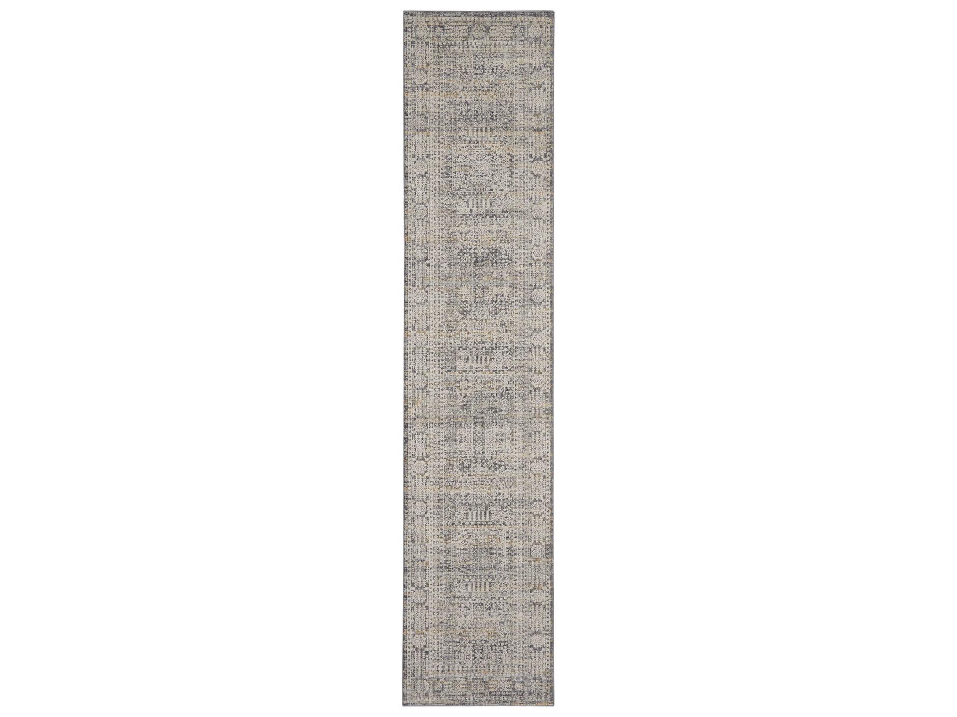 Lynx Boho Persian Runner Rug Vintage Ivory Slate