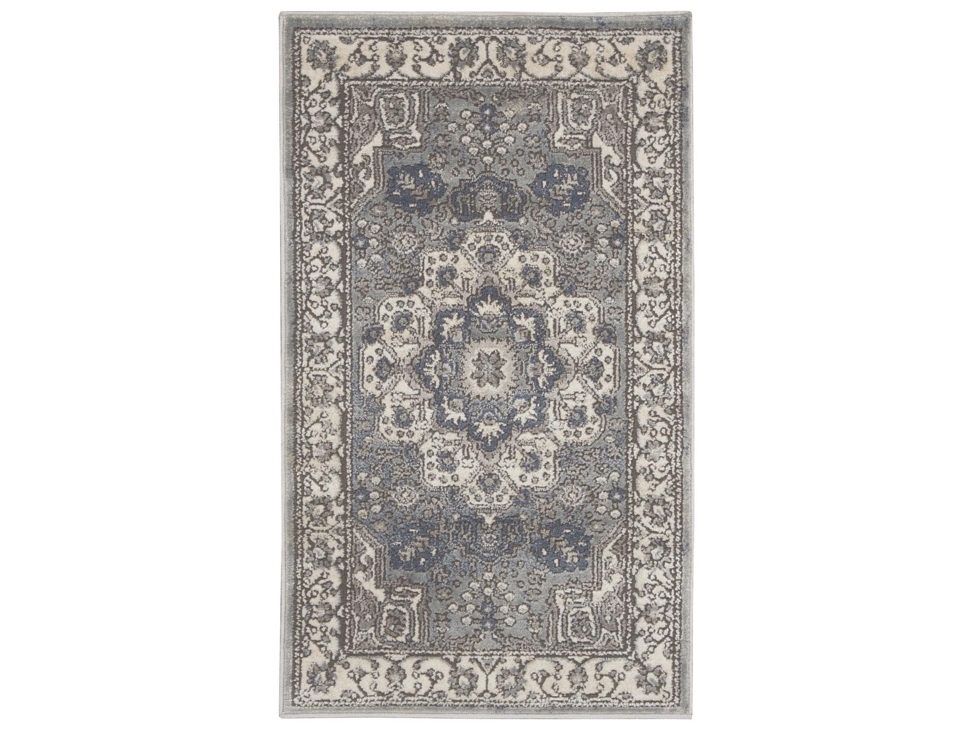 Quarry Grey Ivory Power-Loomed Area Rug 7 Ft x 10 Ft