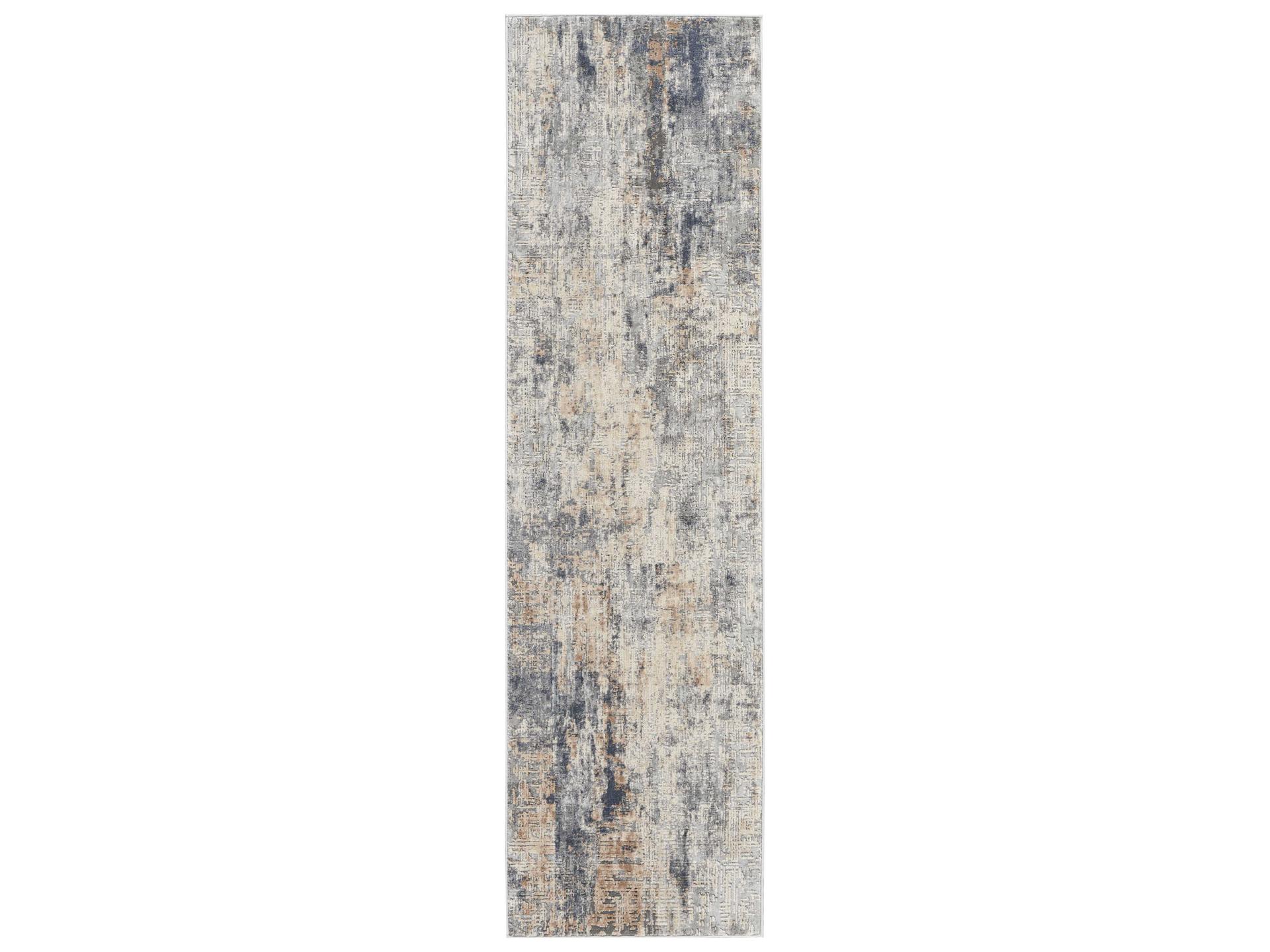 Rustic Textures Abstract Runner Area Rug
