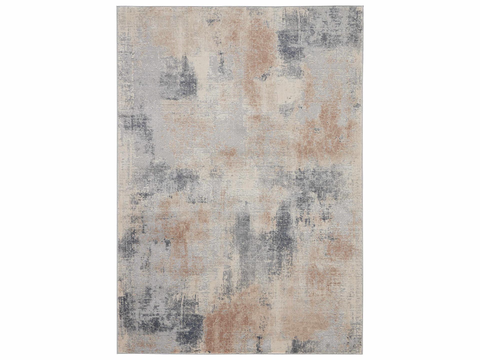 Rustic Textures Area Rug Beige Grey Modern Abstract