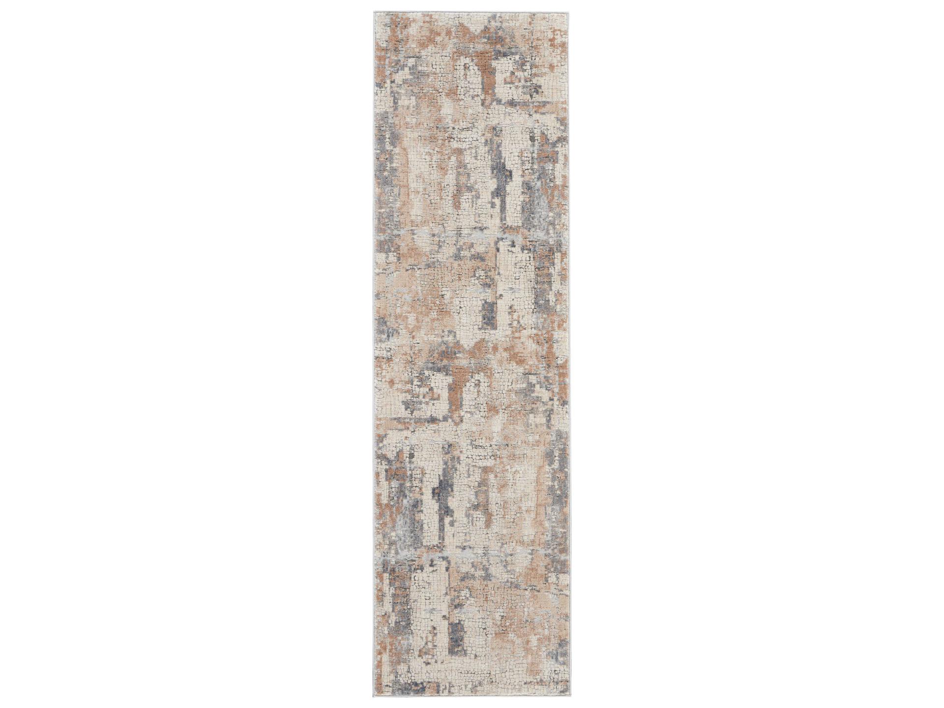 Rustic Textures Abstract Runner Area Rug