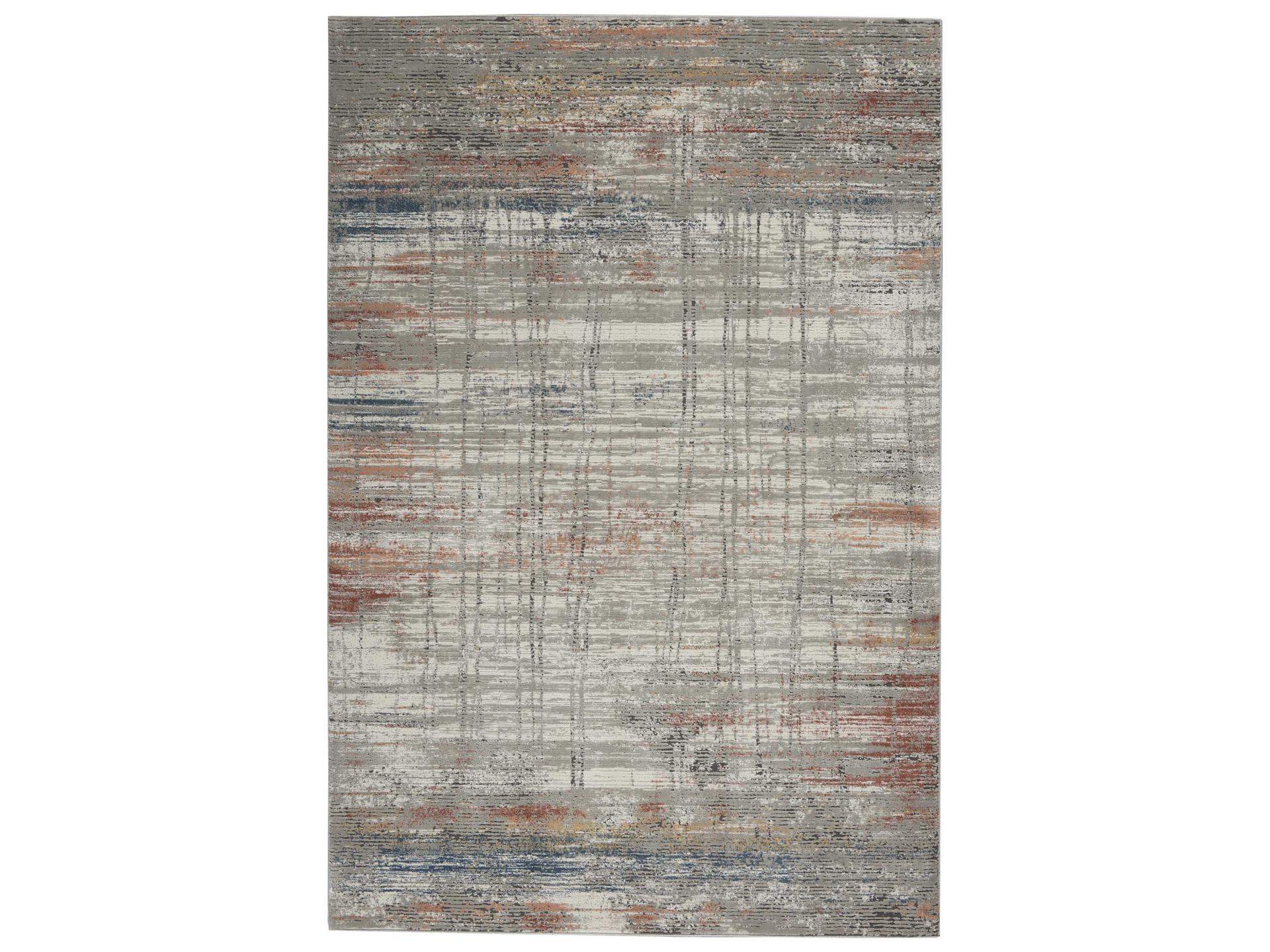 Rustic Textures RUS12 Grey Multi Abstract Area Rug