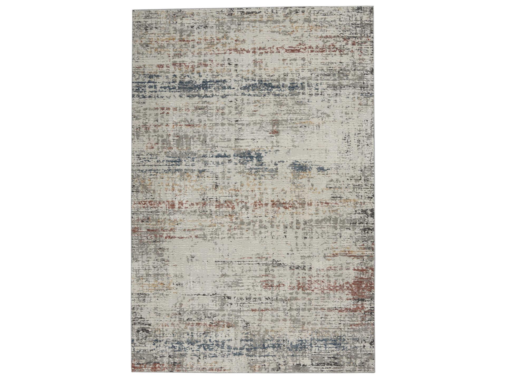 Rustic Textures Area Rug Abstract Light Grey Multi