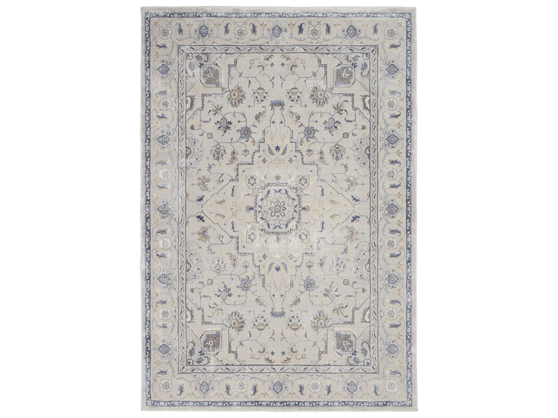 Silky Textures Bordered Area Rug