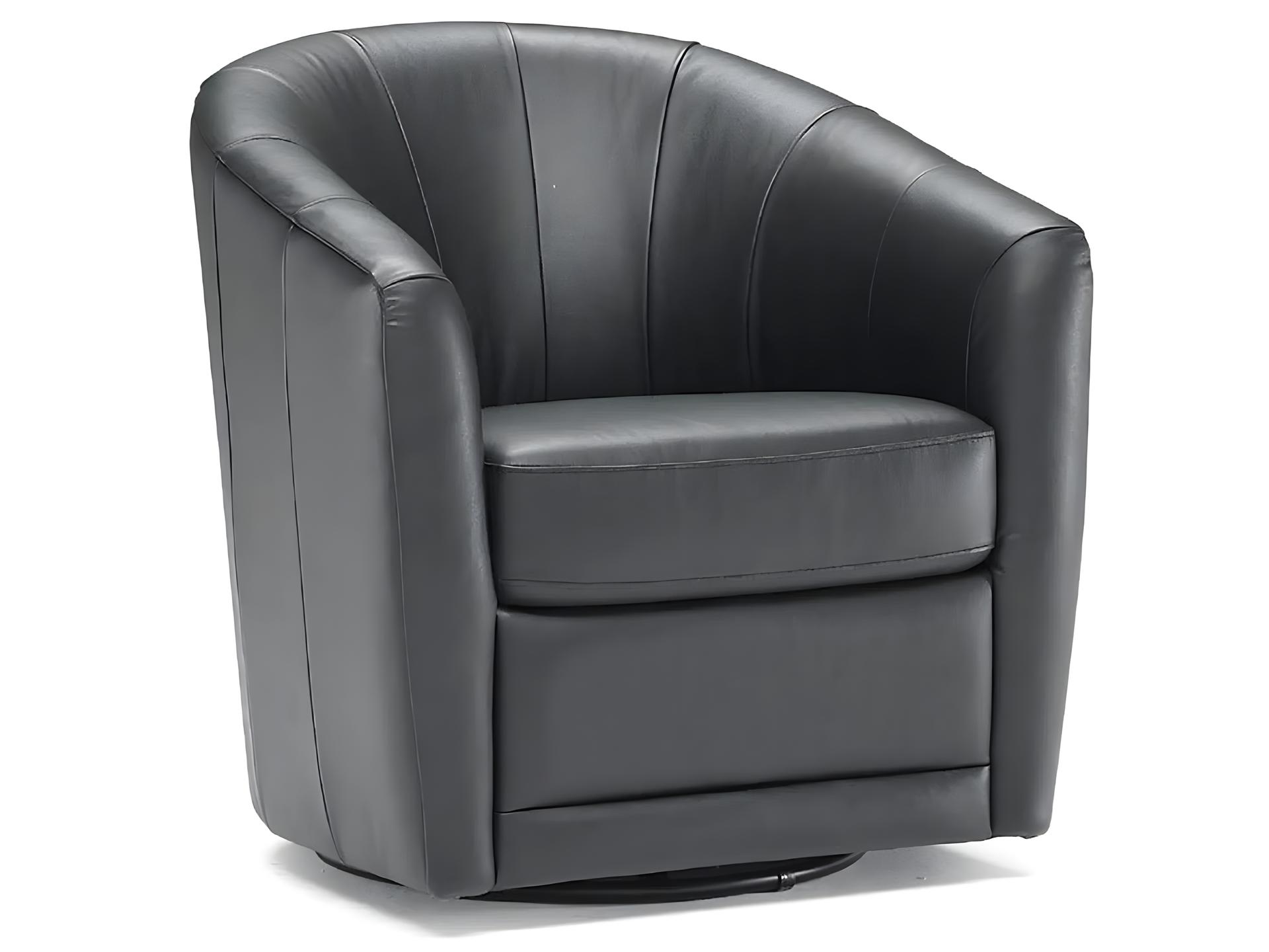 Giada Contemporary Leather Swivel Accent Chair