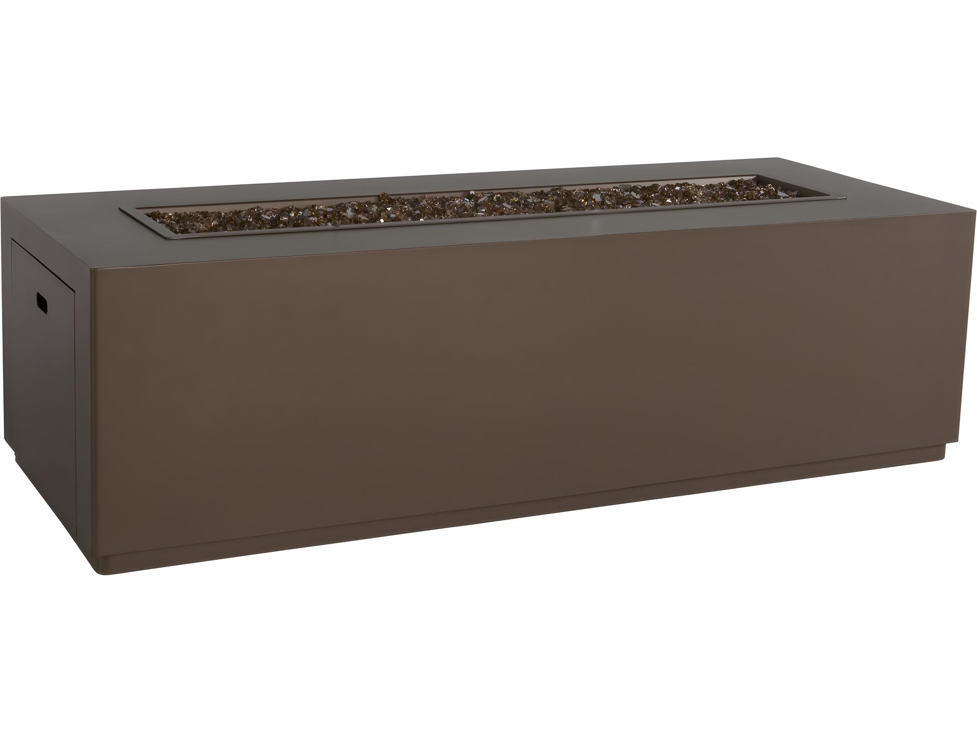 Casual Fireside Forma Cast Aluminum Rectangular Occasional Height Patio Fire Pit Table