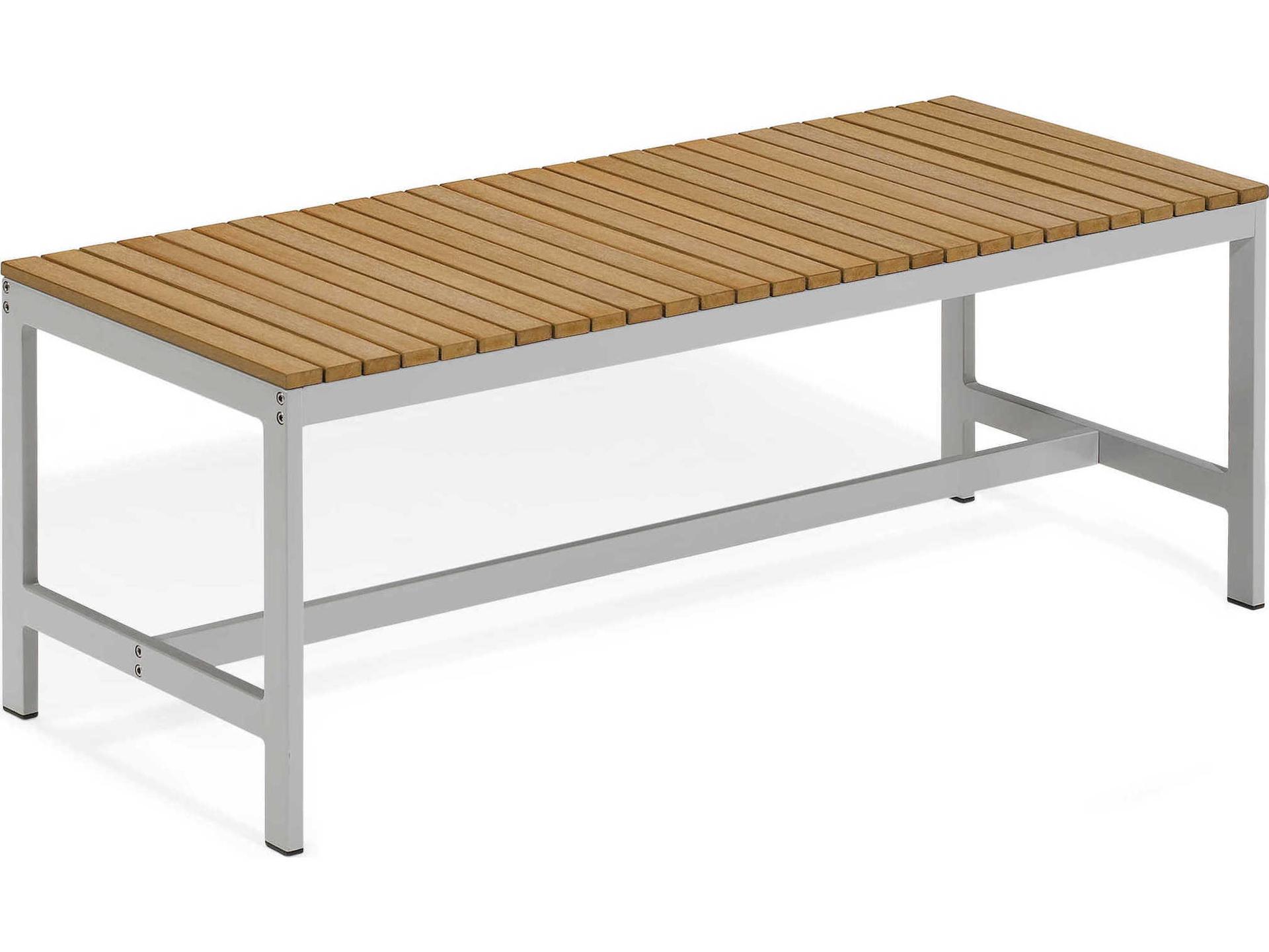 Travira Aluminum Natural Teak Bench