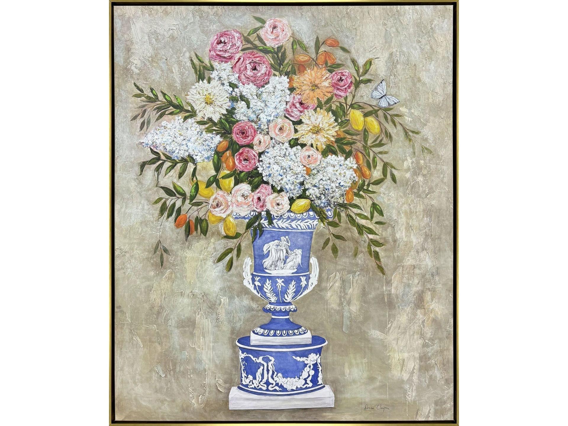 Arrangement in Blue Giclee on Canvas Hand Finished Wall Art
