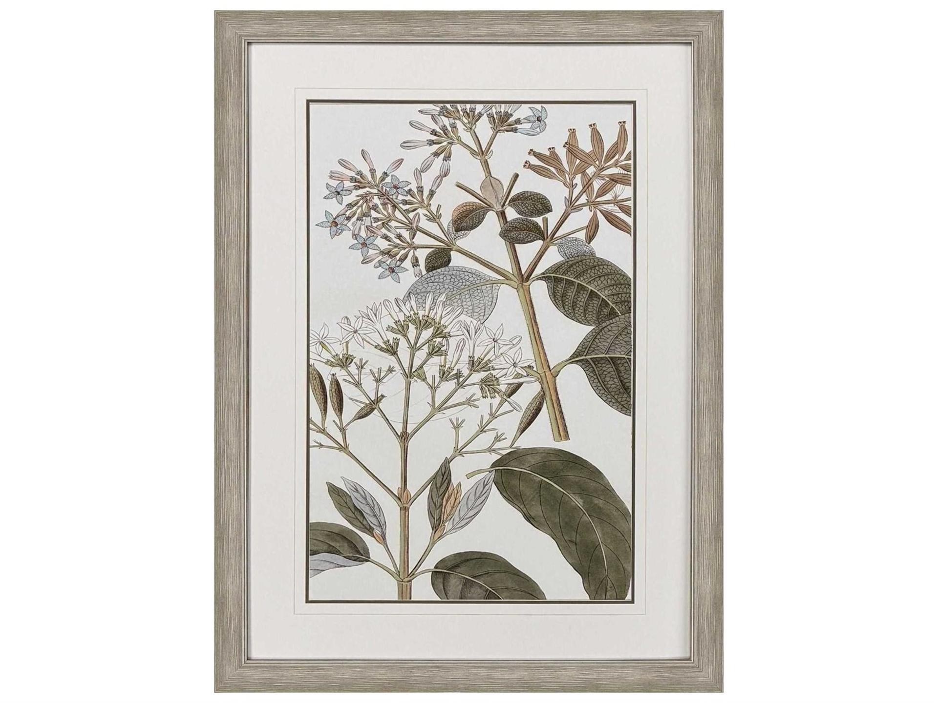 Flowering Botanical II Green and Blue Framed Wall Art