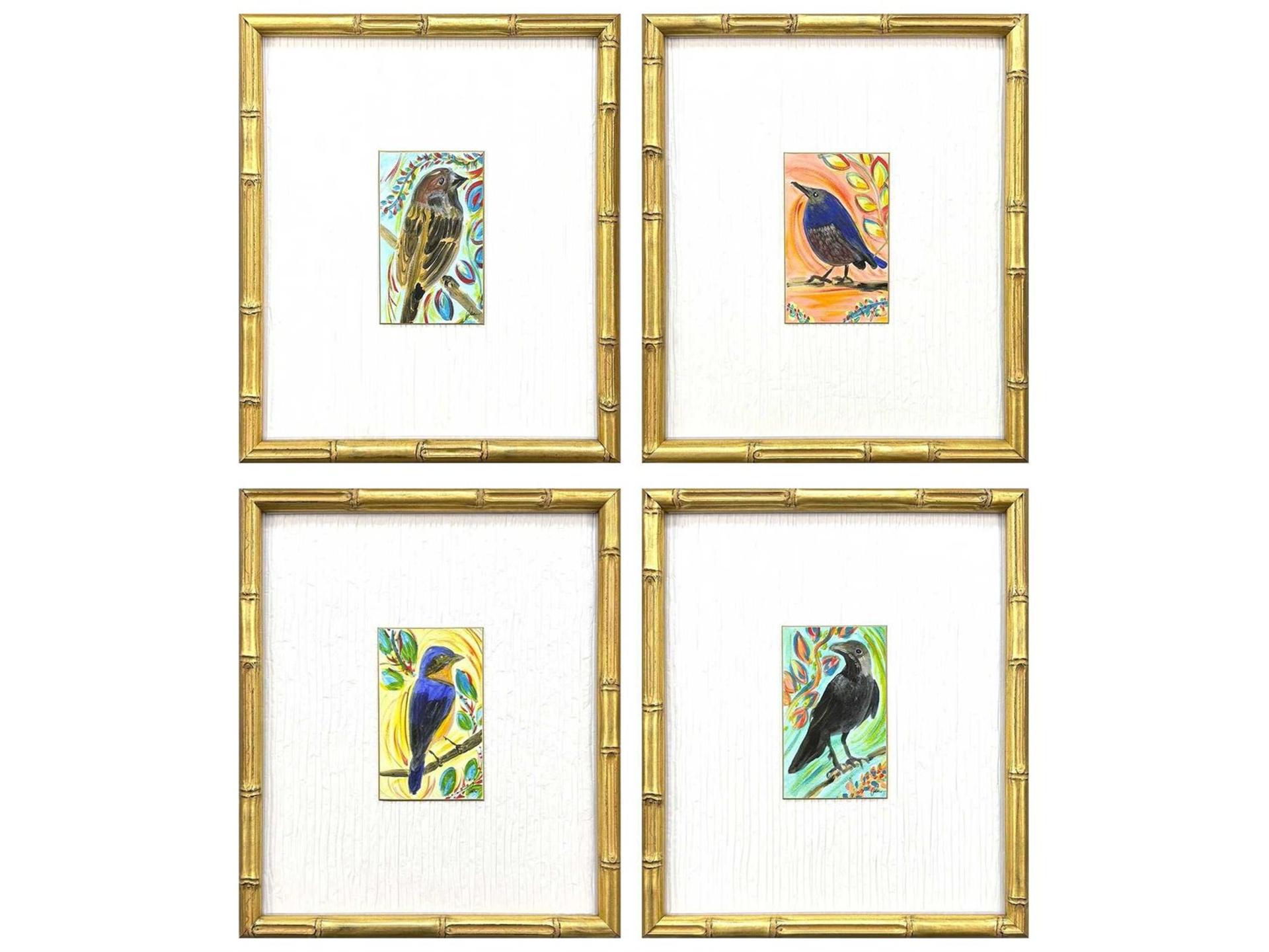 Animals Sassy Birds Wall Art Set of 4