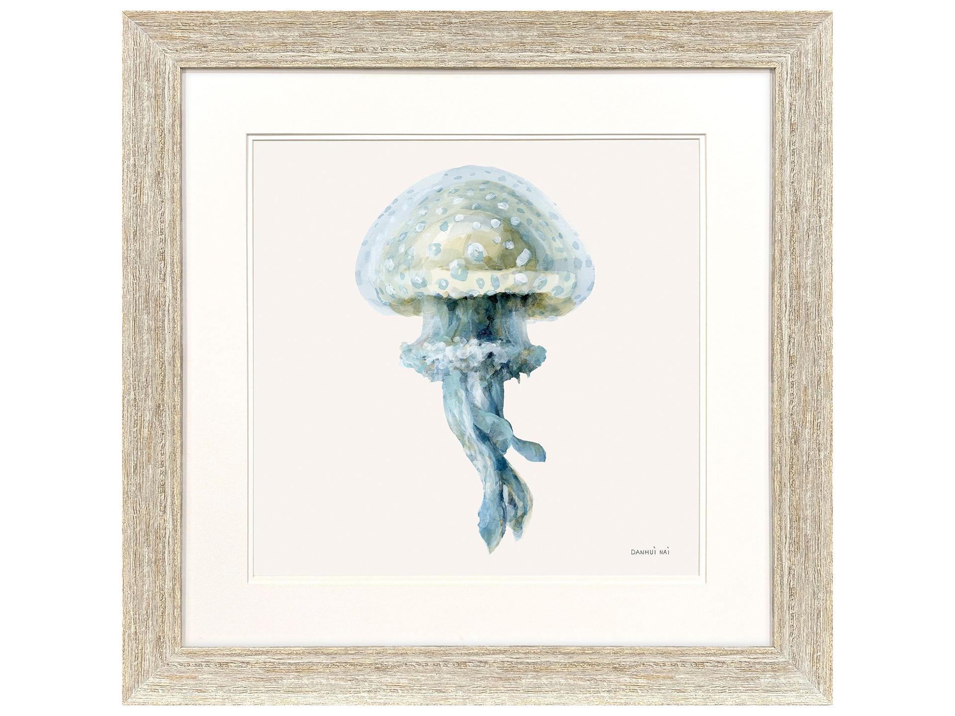 Coastal Bliss II Framed Art Green and Blue Watercolor