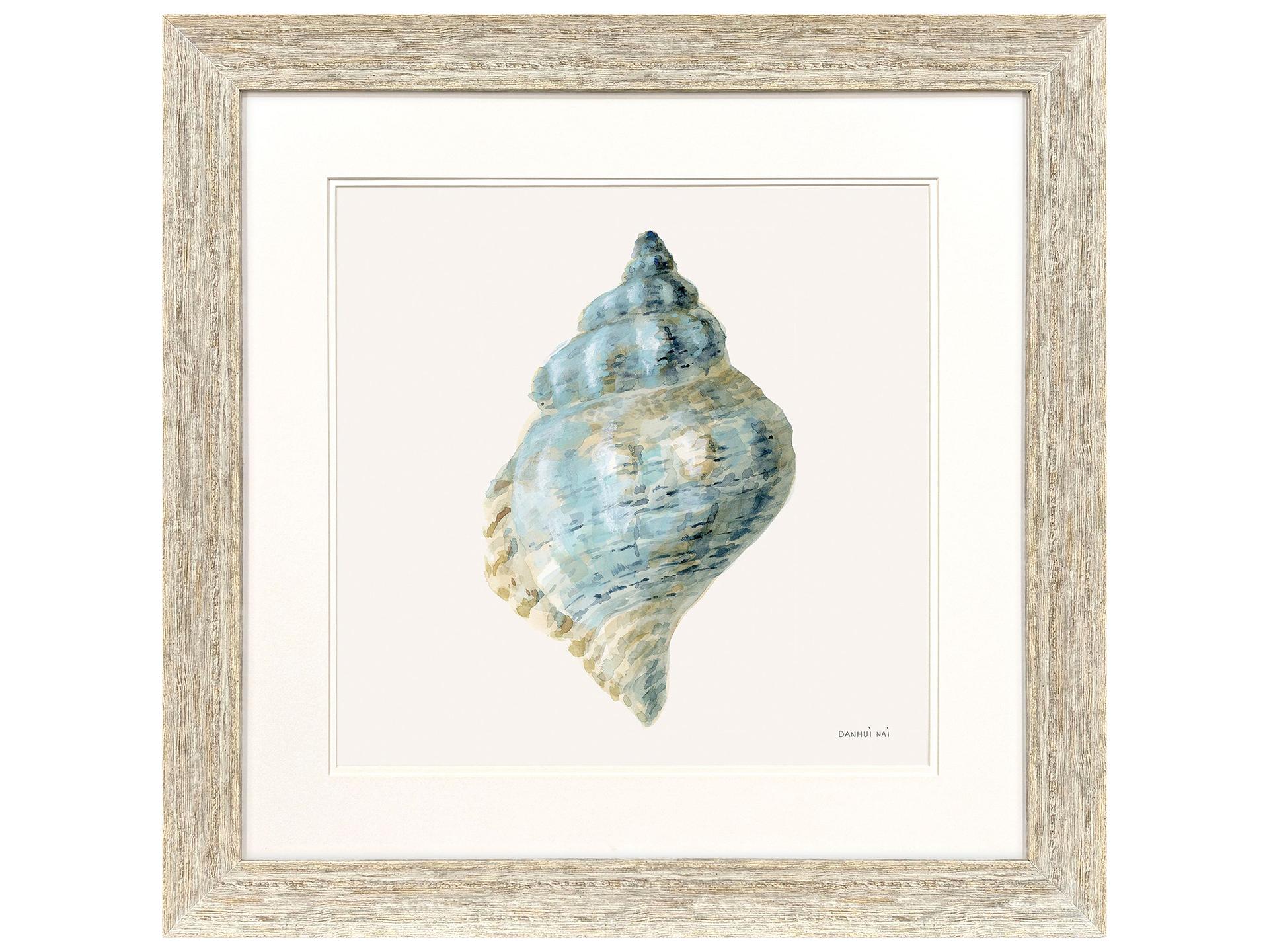 Coastal Bliss IV Framed Wall Art with Distressed White Frame