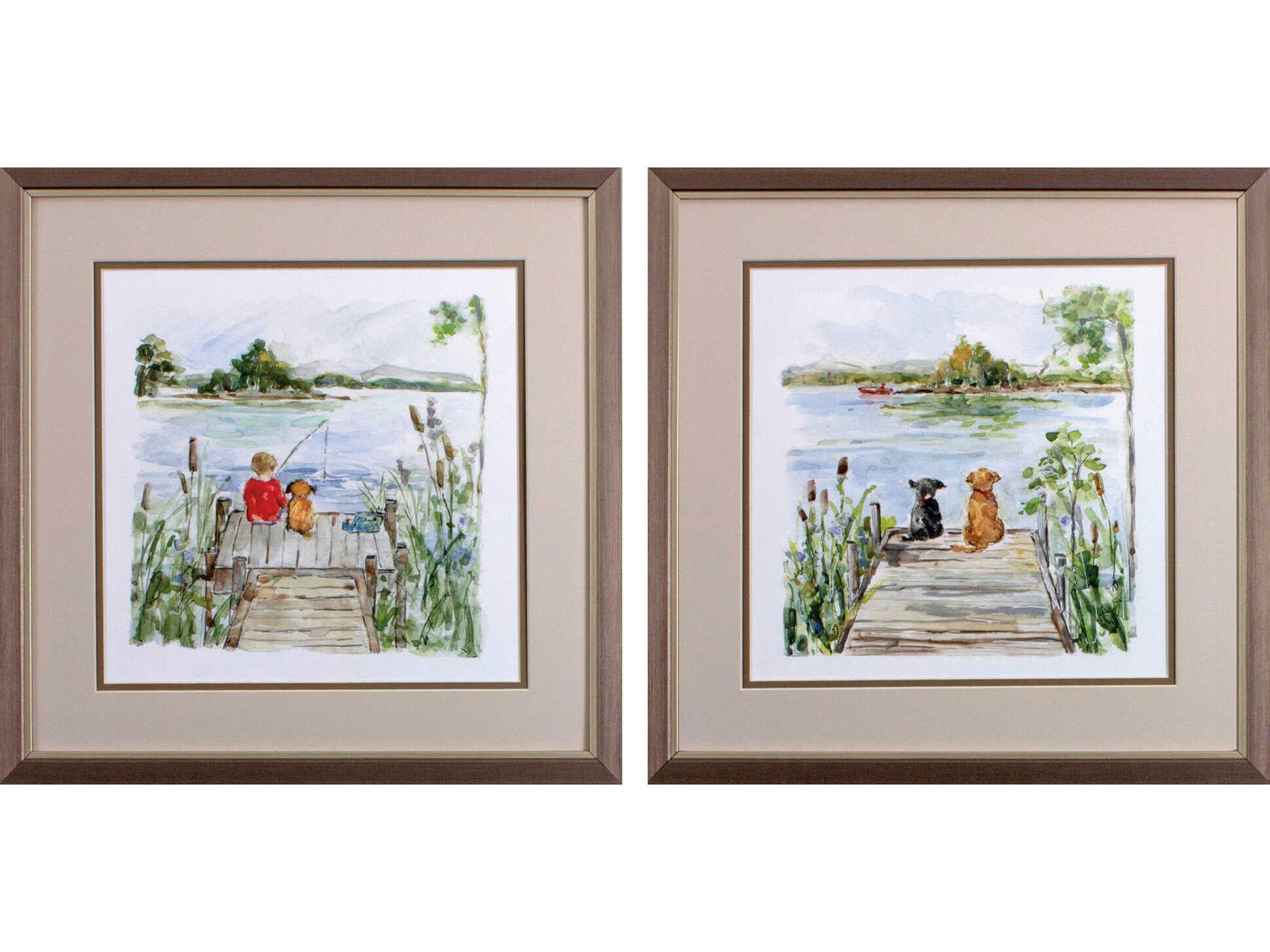 Waterside Lake Wall Art Set of 2