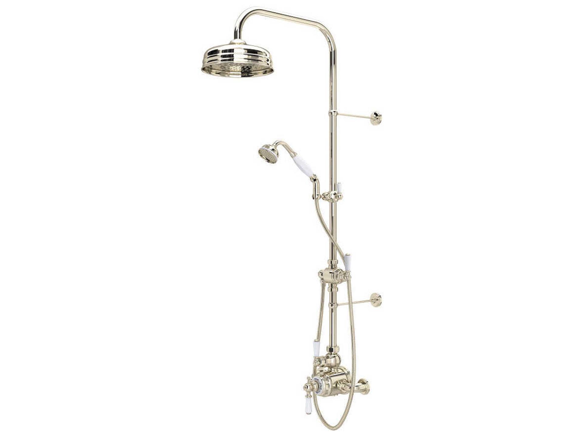 Edwardian Polished Nickel Exposed Thermostatic Shower System