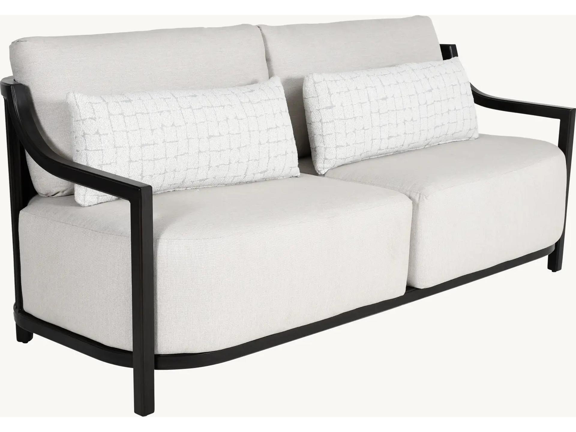 Samara Outdoor Deep Seating Sofa with Sculptural Fluted Aluminum Frame