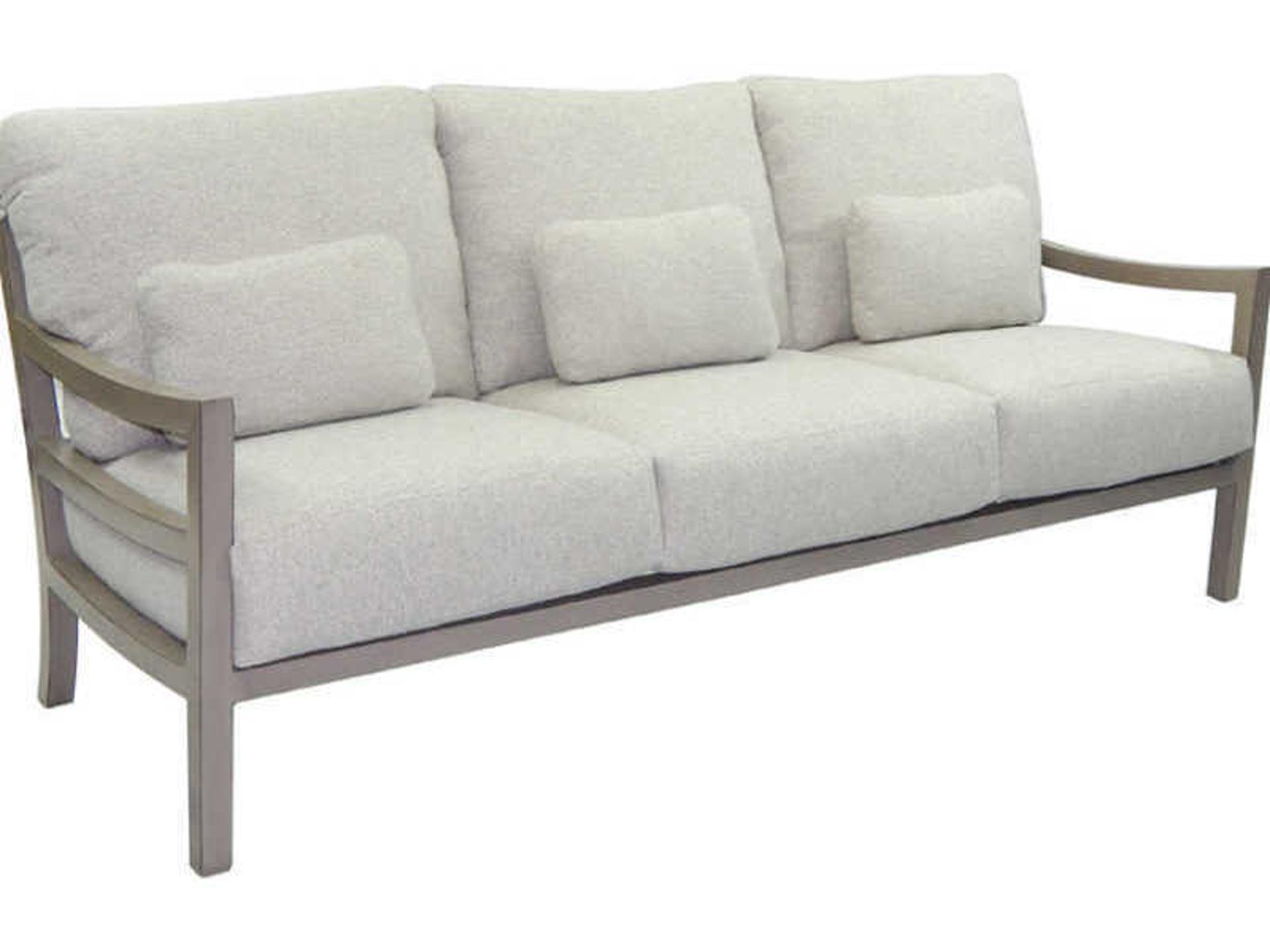 Roma 3-Seat Outdoor Lounge Sofa in Customizable Finish and Fabric