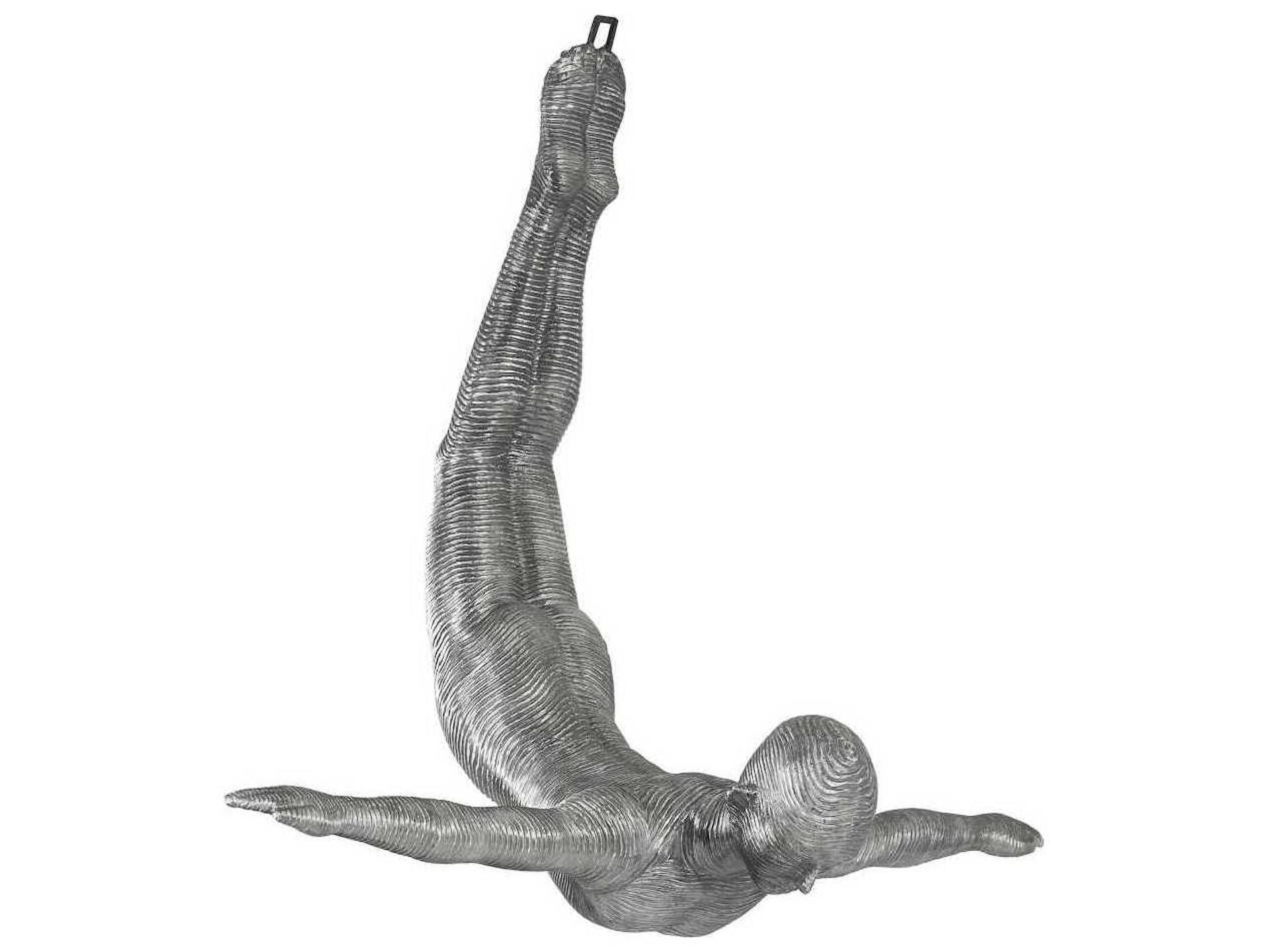 Diving Wall Sculpture Large Aluminum Modern