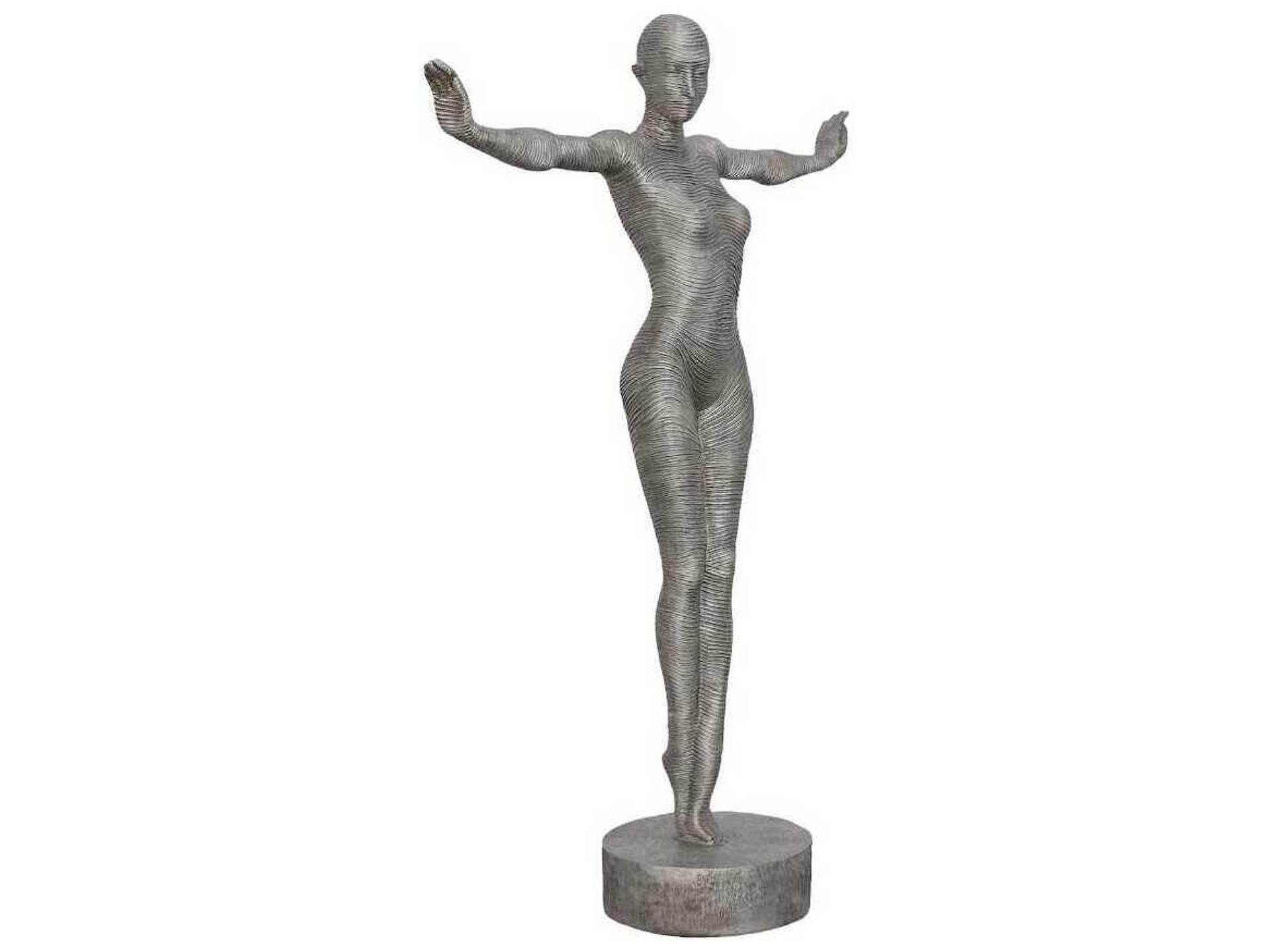 Outstretched Arms Standing Sculpture Aluminum Modern