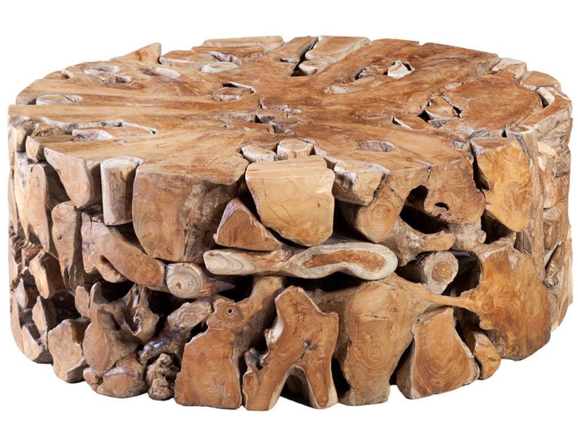 Teak Slice Coffee Table Natural Wood