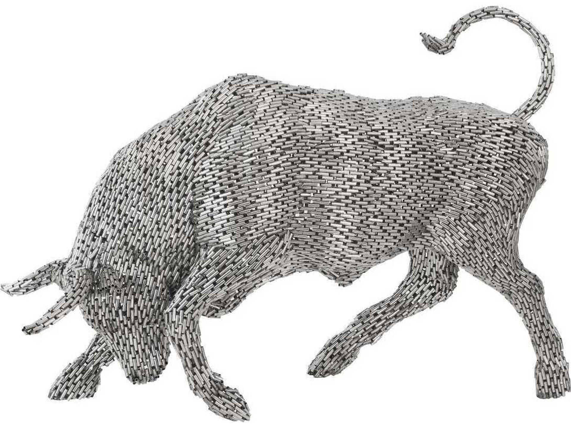 Bull Pipe Sculpture Animals Collection Stainless Steel