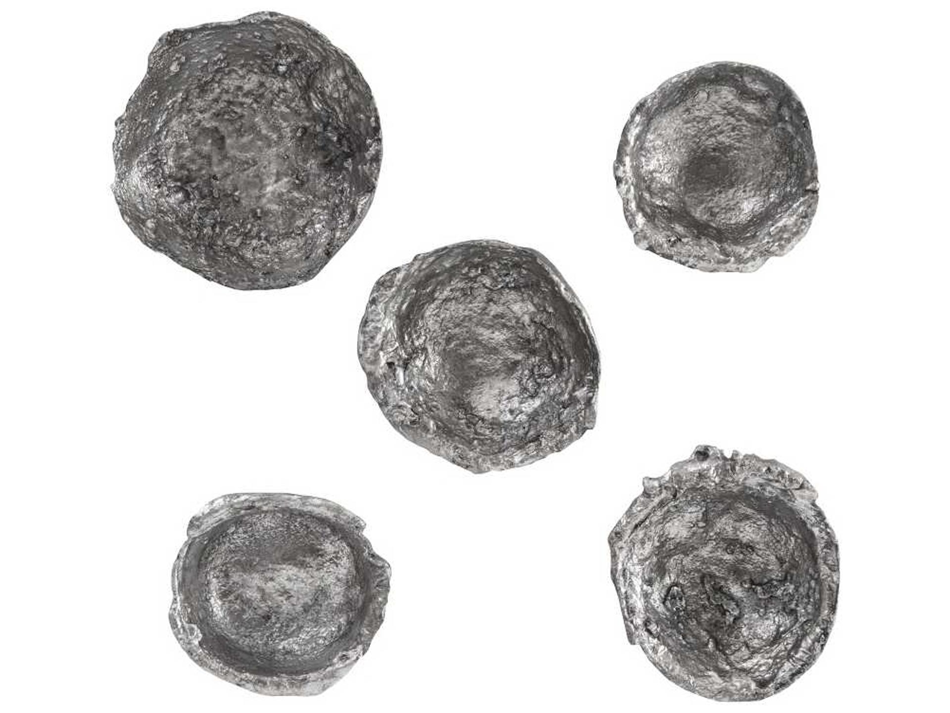 Splash Wall Bowls Silver Leaf 3D Wall Art Set of 5