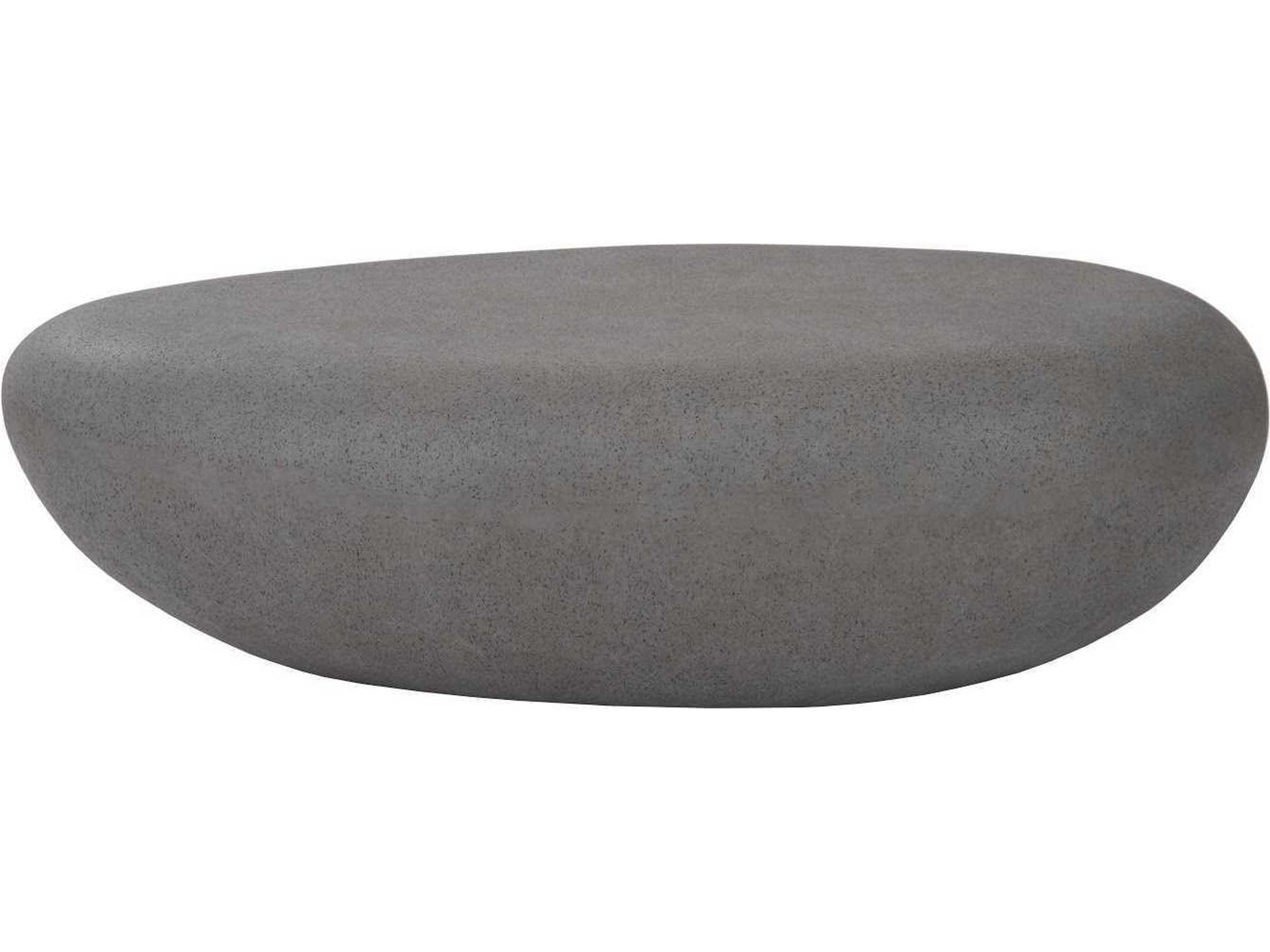 Phillips Collection Oval Resin Charcoal Stone Coffee Table