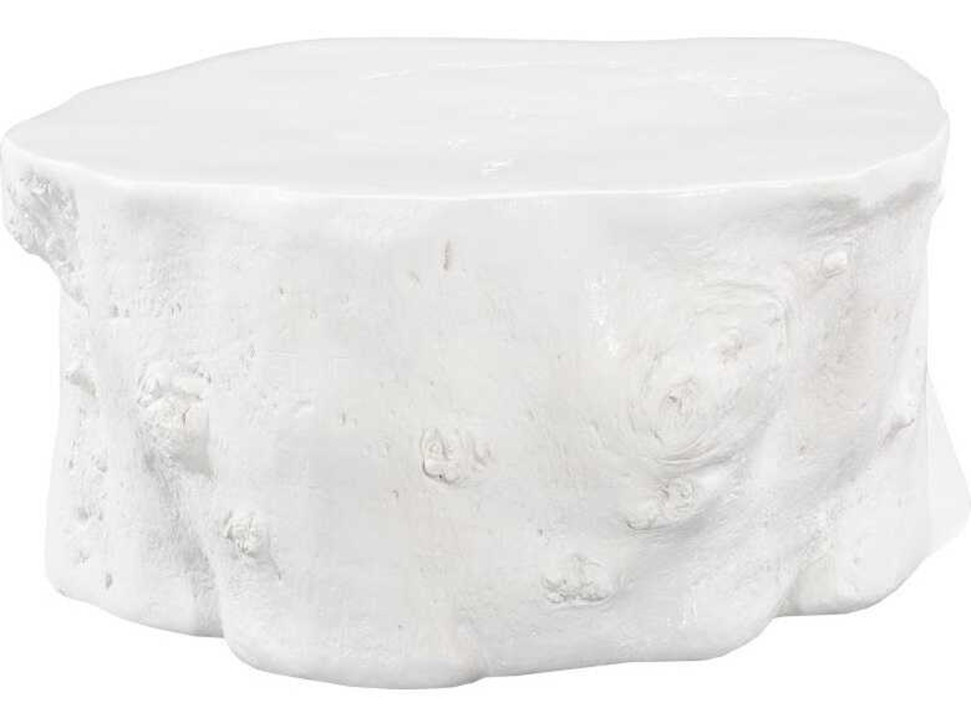 Log Coffee Table in White Gel Coat