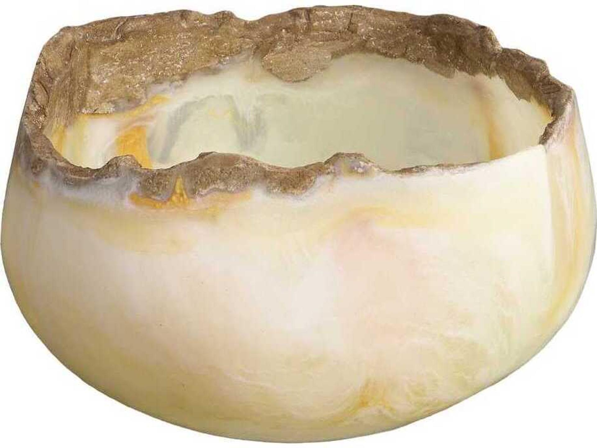 White Brown Cast Onyx Bowl
