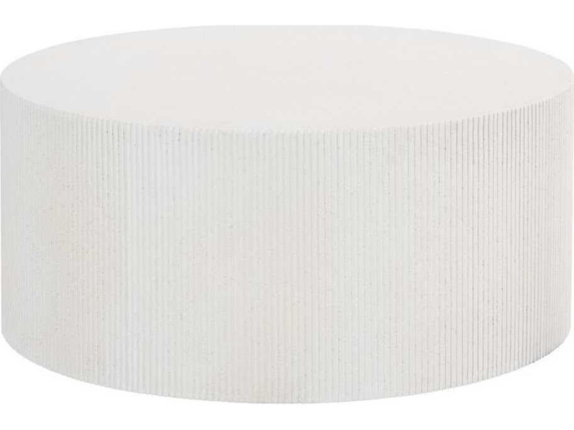 Groovy Round Resin White Stone Coffee Table