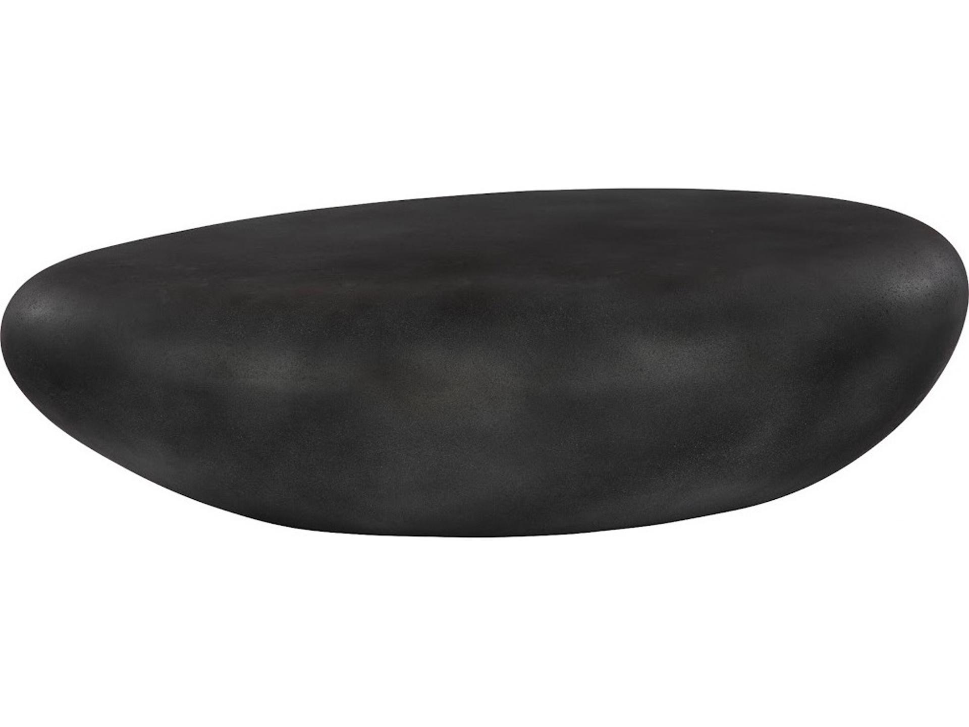 Oval Resin Gray Charcoal Stone Coffee Table