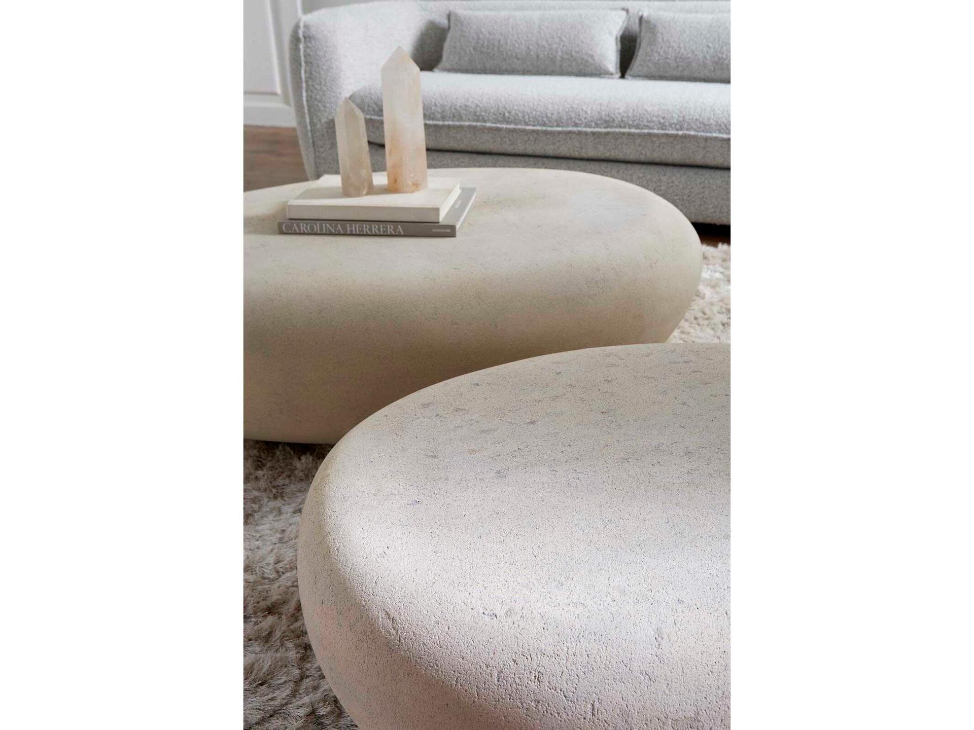Phillips Collection River Stone Oval Roman Coffee Table